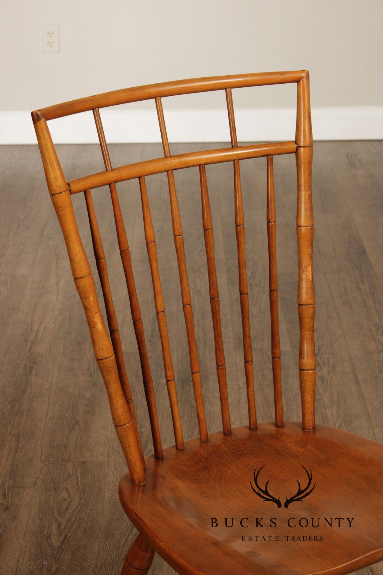 Ethan Allen Circa 1776 Collection Maple Set Of Eight Birdcage Windsor Dining Chairs
