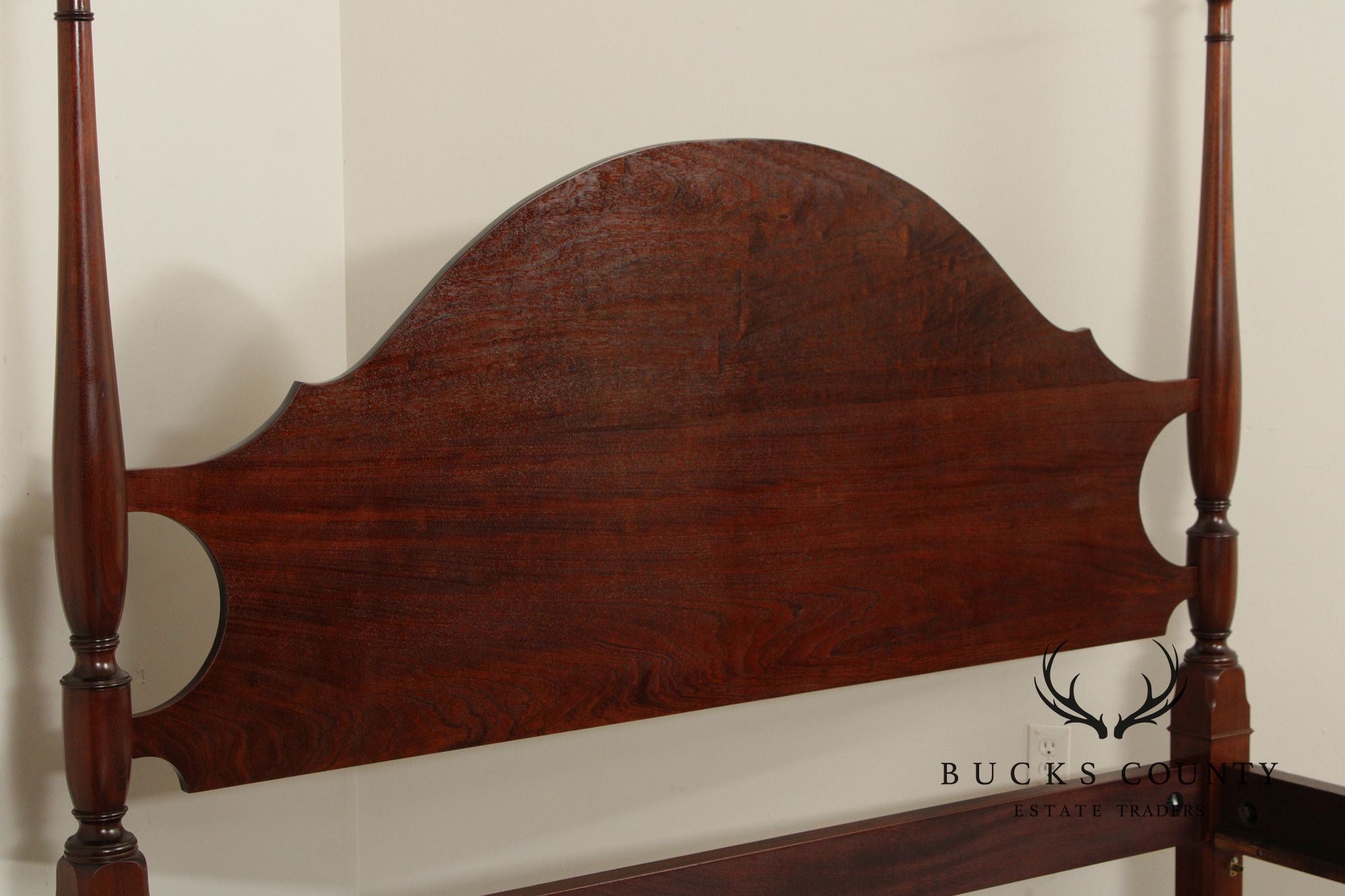 Custom Quality Federal Style Carved Mahogany California King  Poster Bed Frame