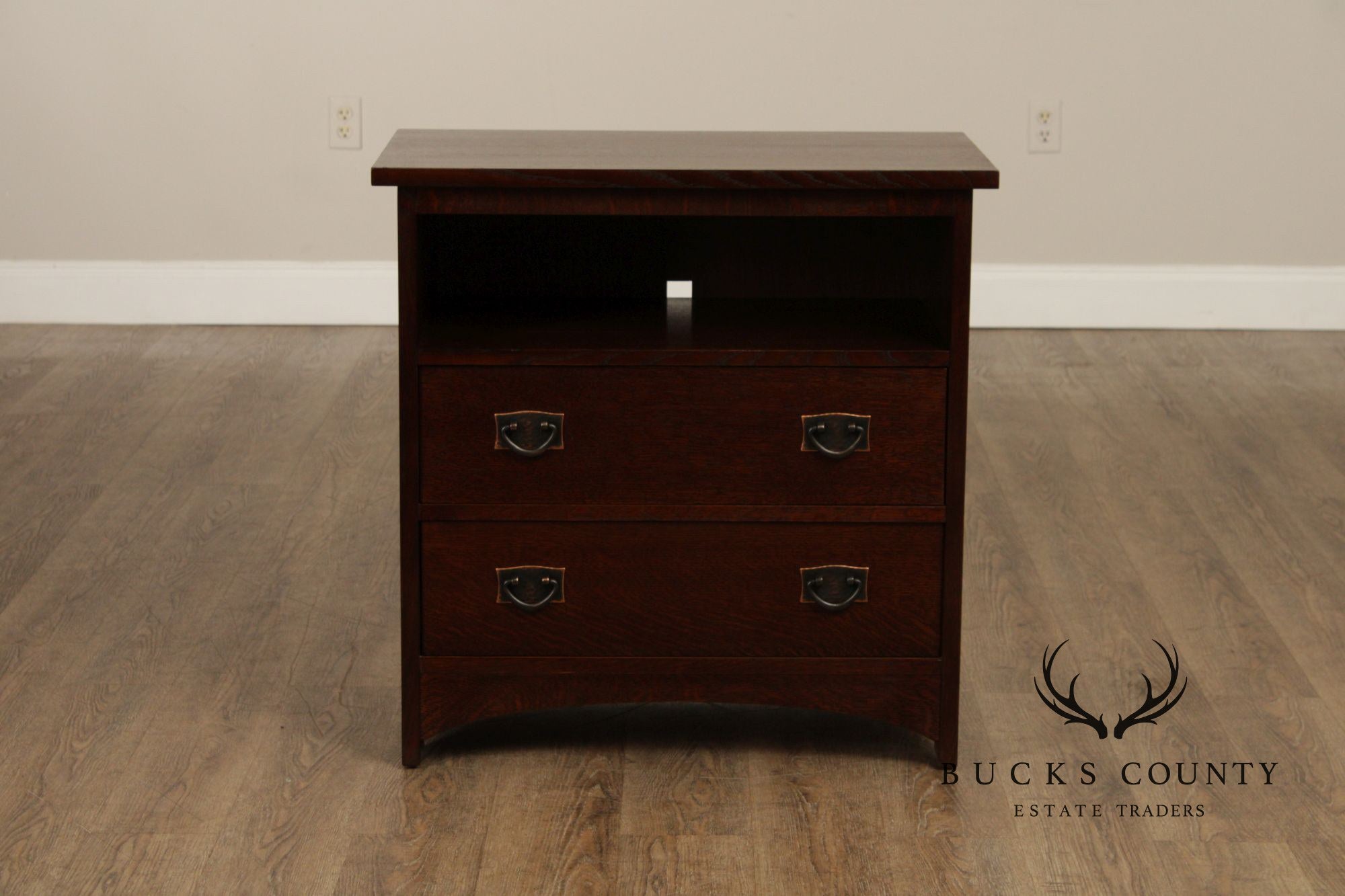 Stickley Mission Collection Oak Two-Drawer Media Console