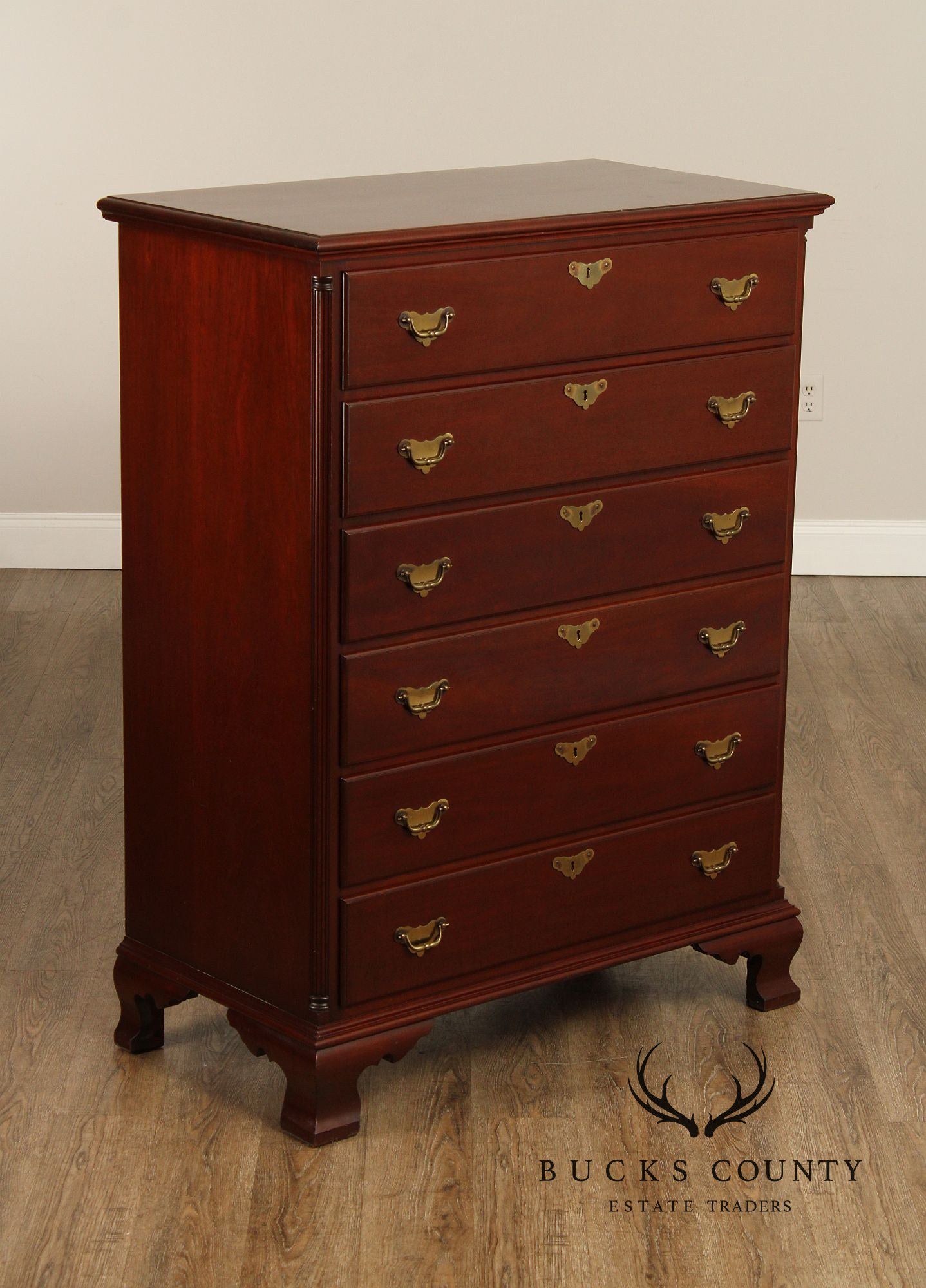 Norris Furniture Chippendale Style Mahogany Tall Chest