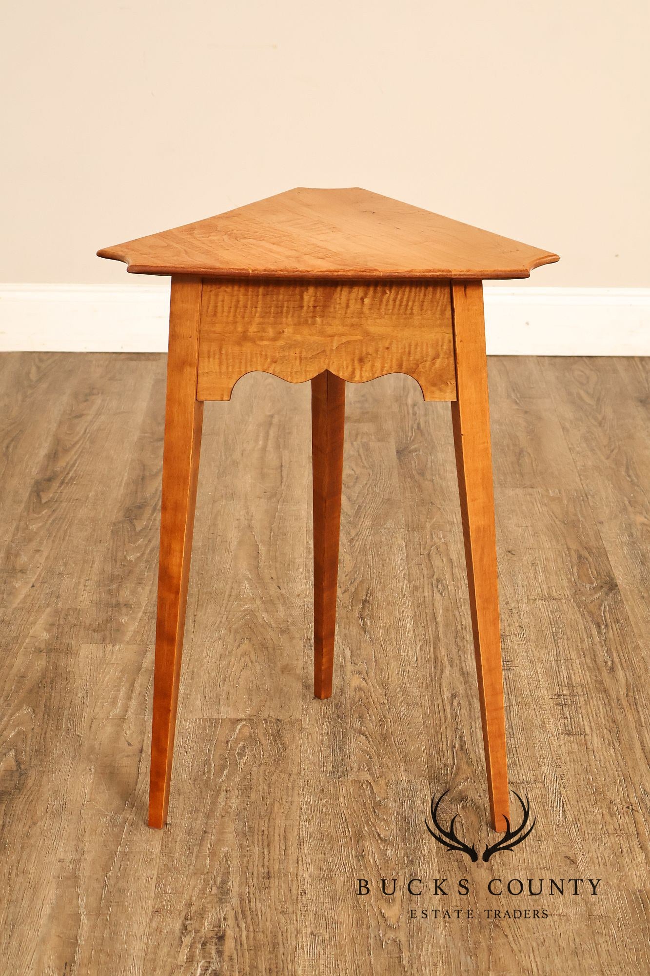 River Bend Ltd. Tiger Maple Triangular Side Table