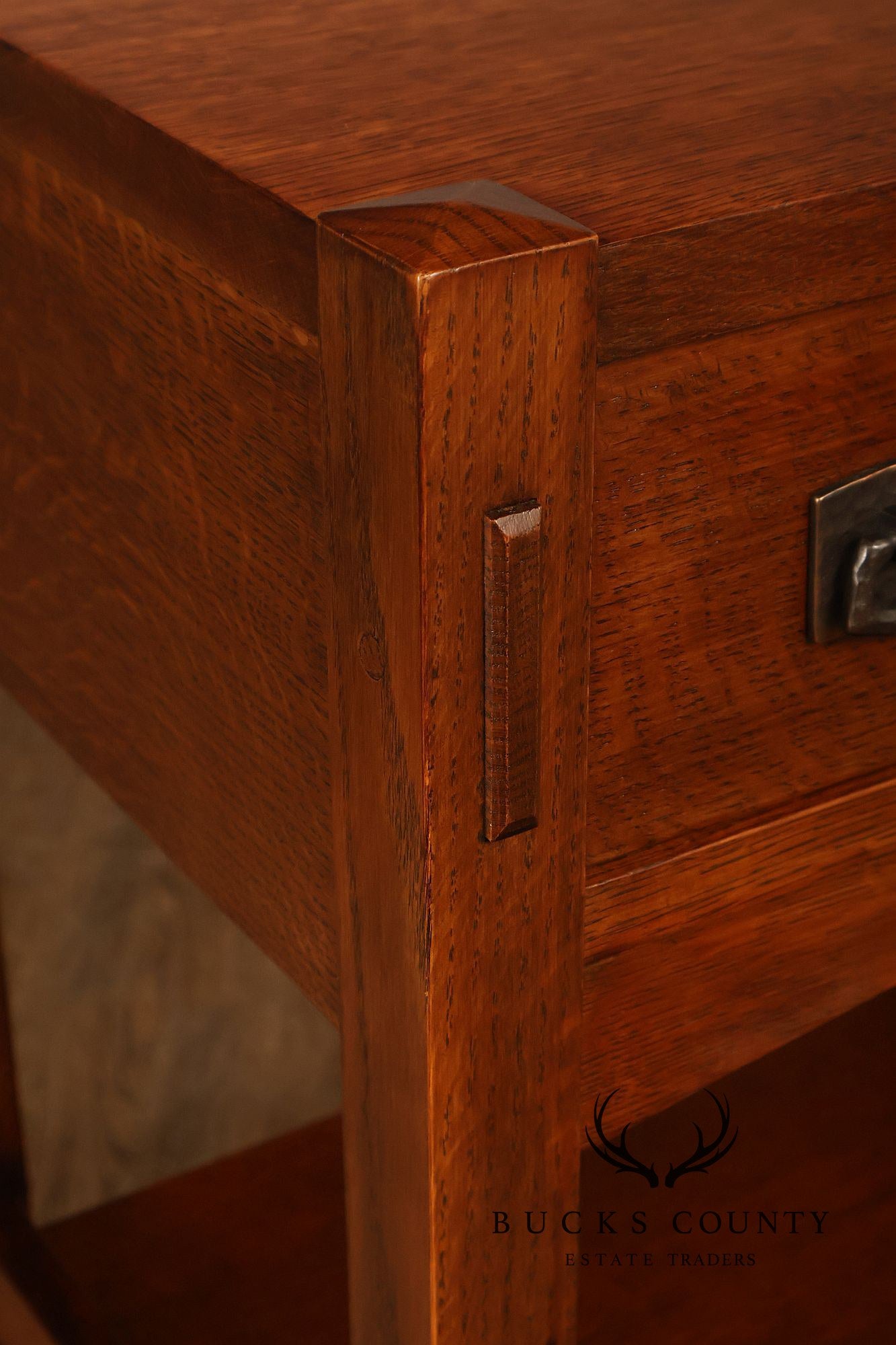 Stickley Mission Collection Pair of Oak One-Drawer Nightstands