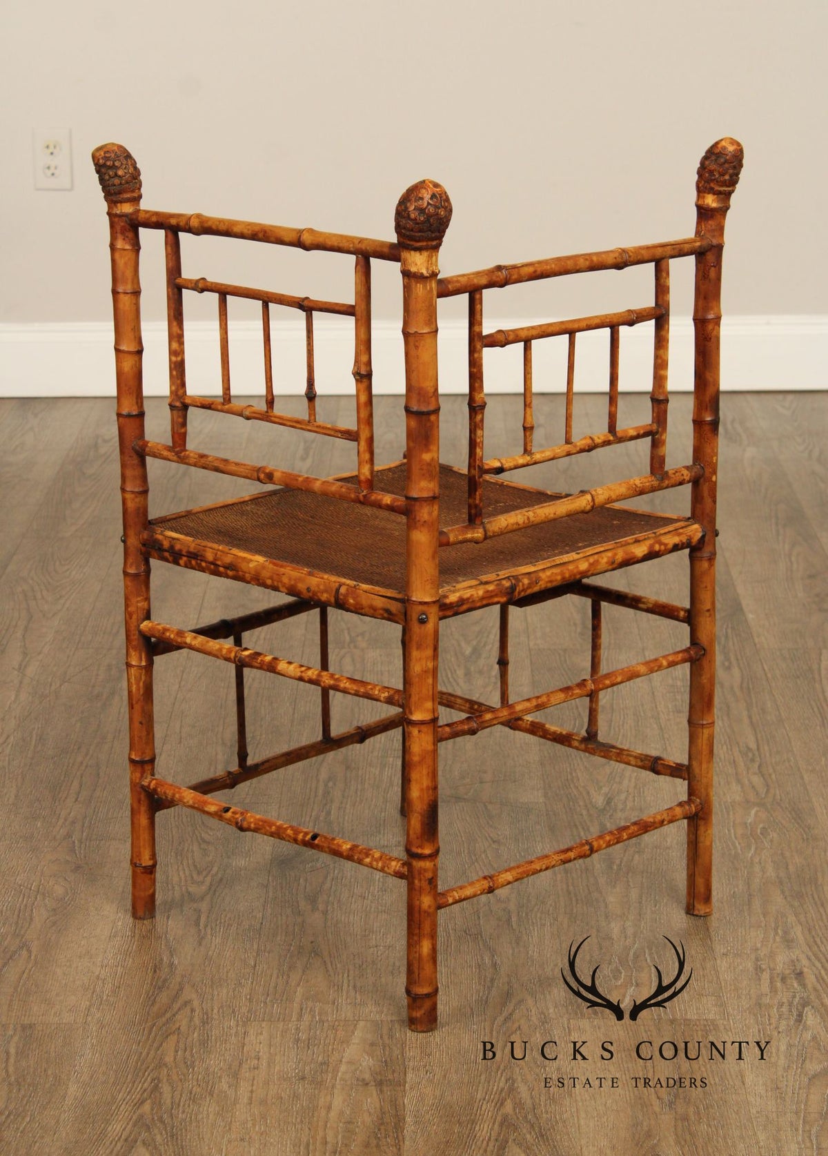 Antique Victorian Bamboo Corner Chair