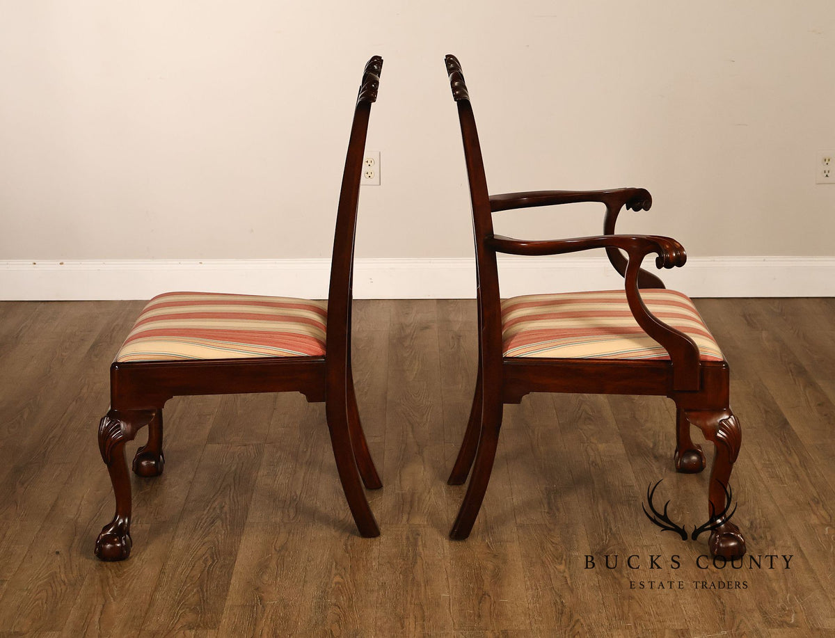 Henkel Harris Set Of Eight Chippendale Mahogany Dining Chairs