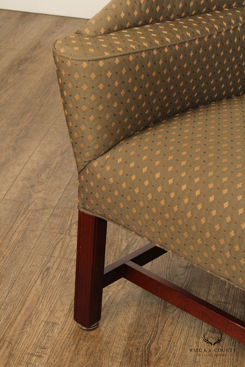 Johnston Benchworks Upholstered Mahogany Wingback Chair
