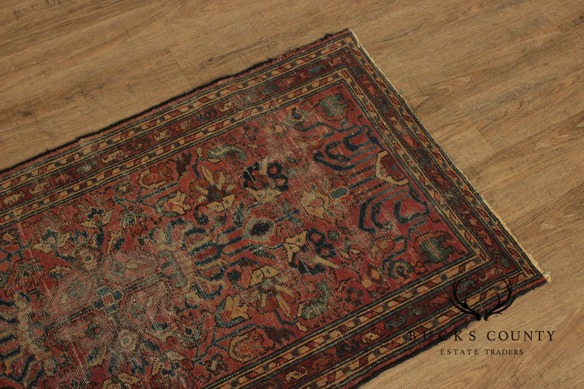 Persian Mahal Style Distressed Wool Scatter Rug