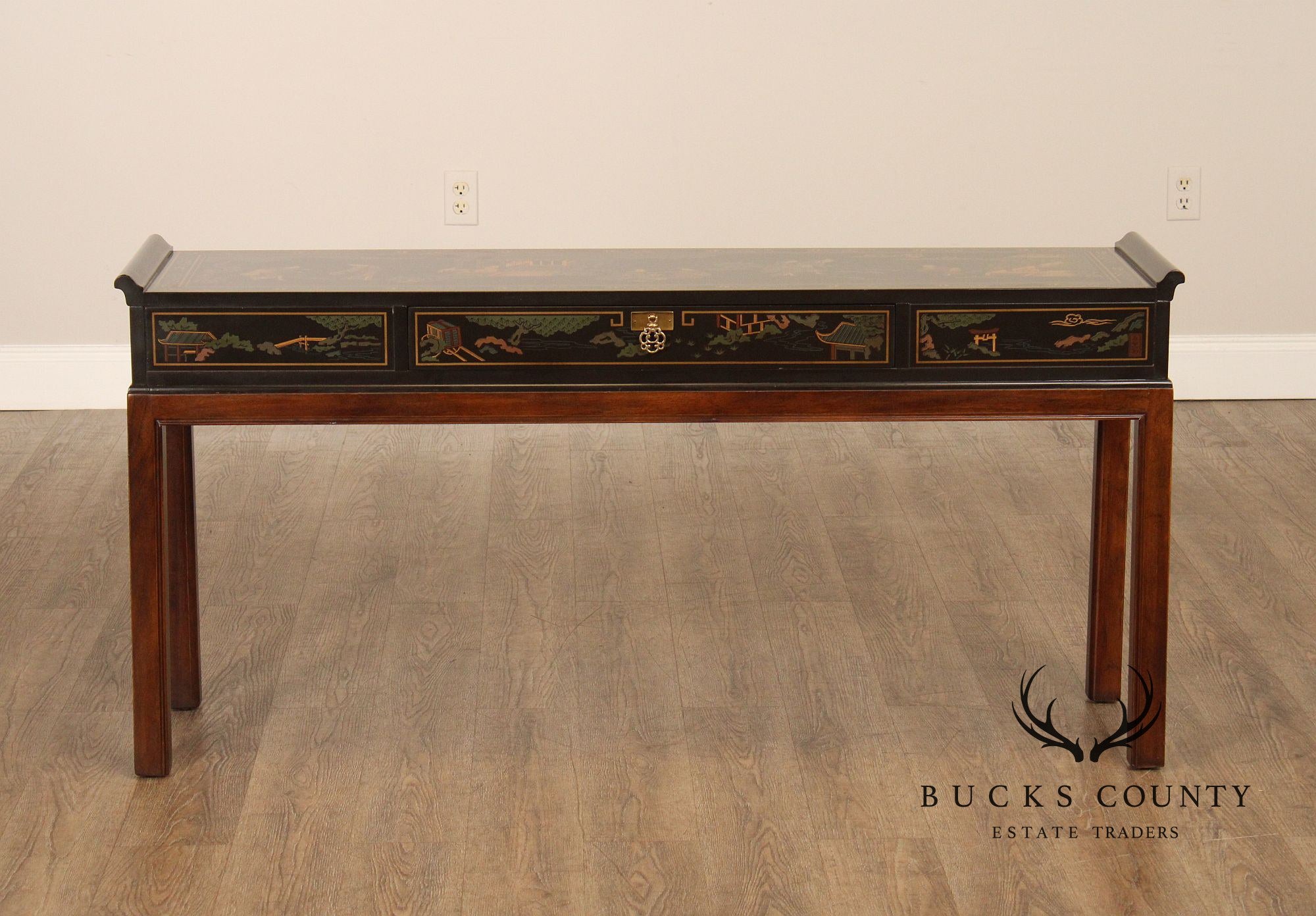 Drexel Heritage Chinoiserie Decorated Console Table
