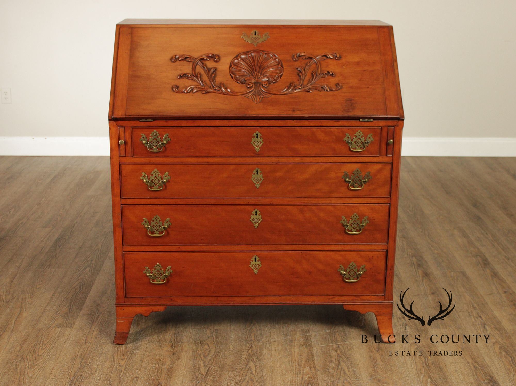 Antique Hepplewhite Style Cherry Slant Front Desk