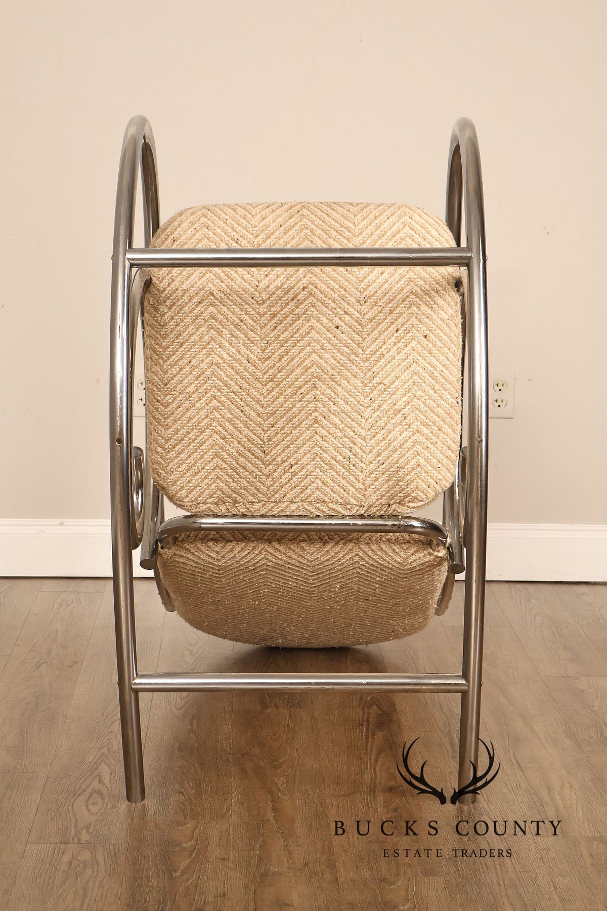 1970s Post Modern Tubular Chrome Rocking Chair