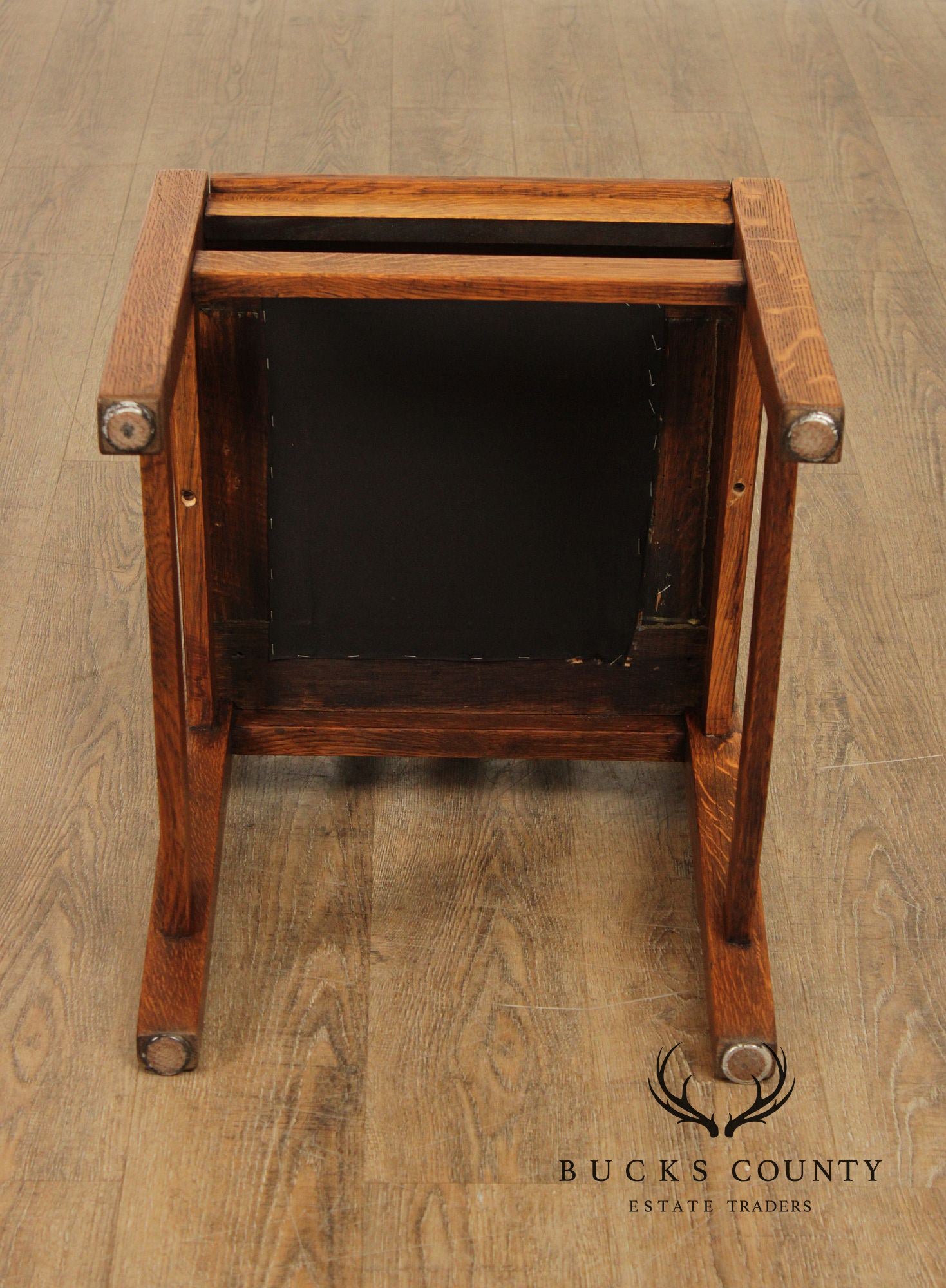 Antique Mission Oak Set of Five Dining Side Chairs