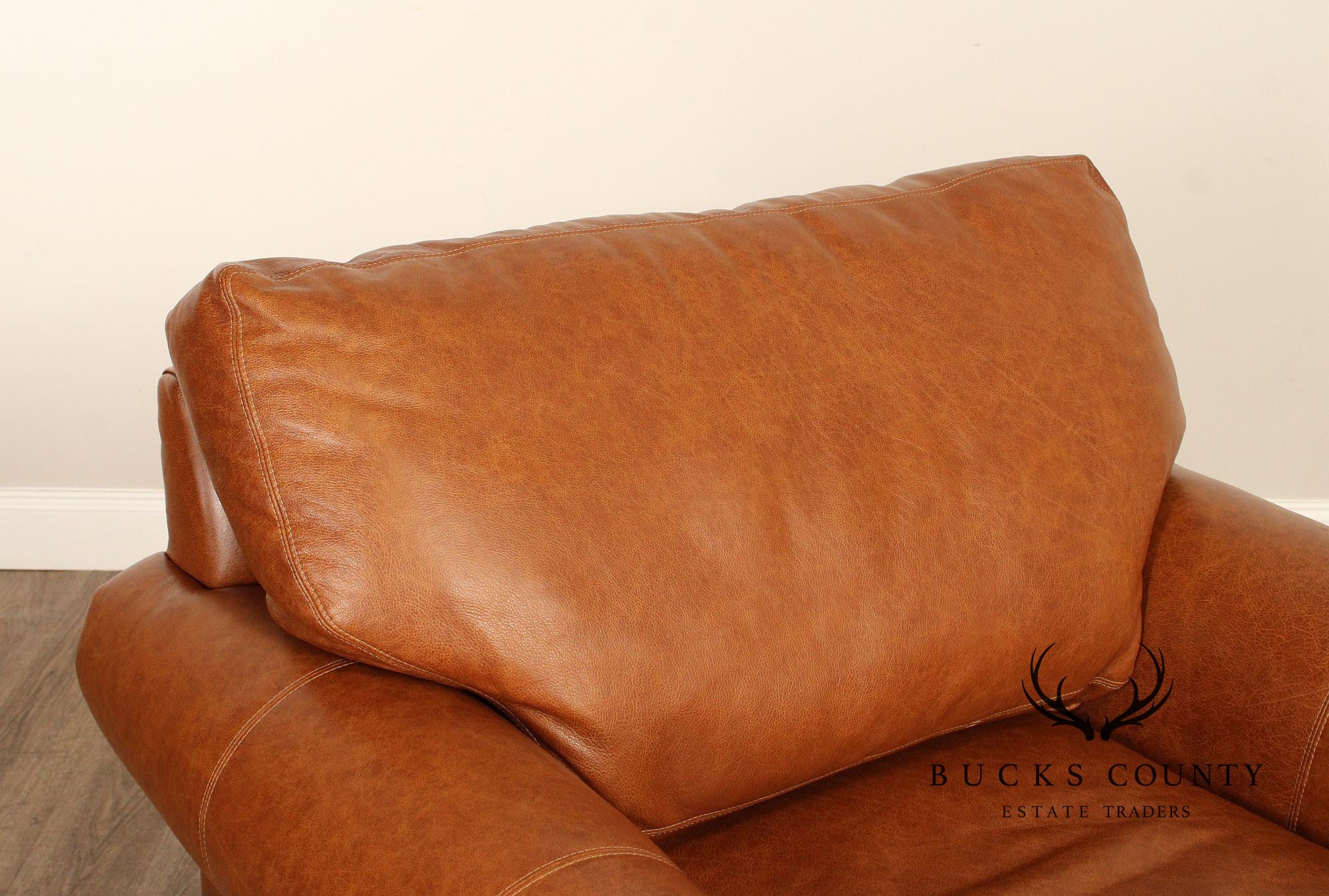 Leather Upholstered Chair & Ottoman