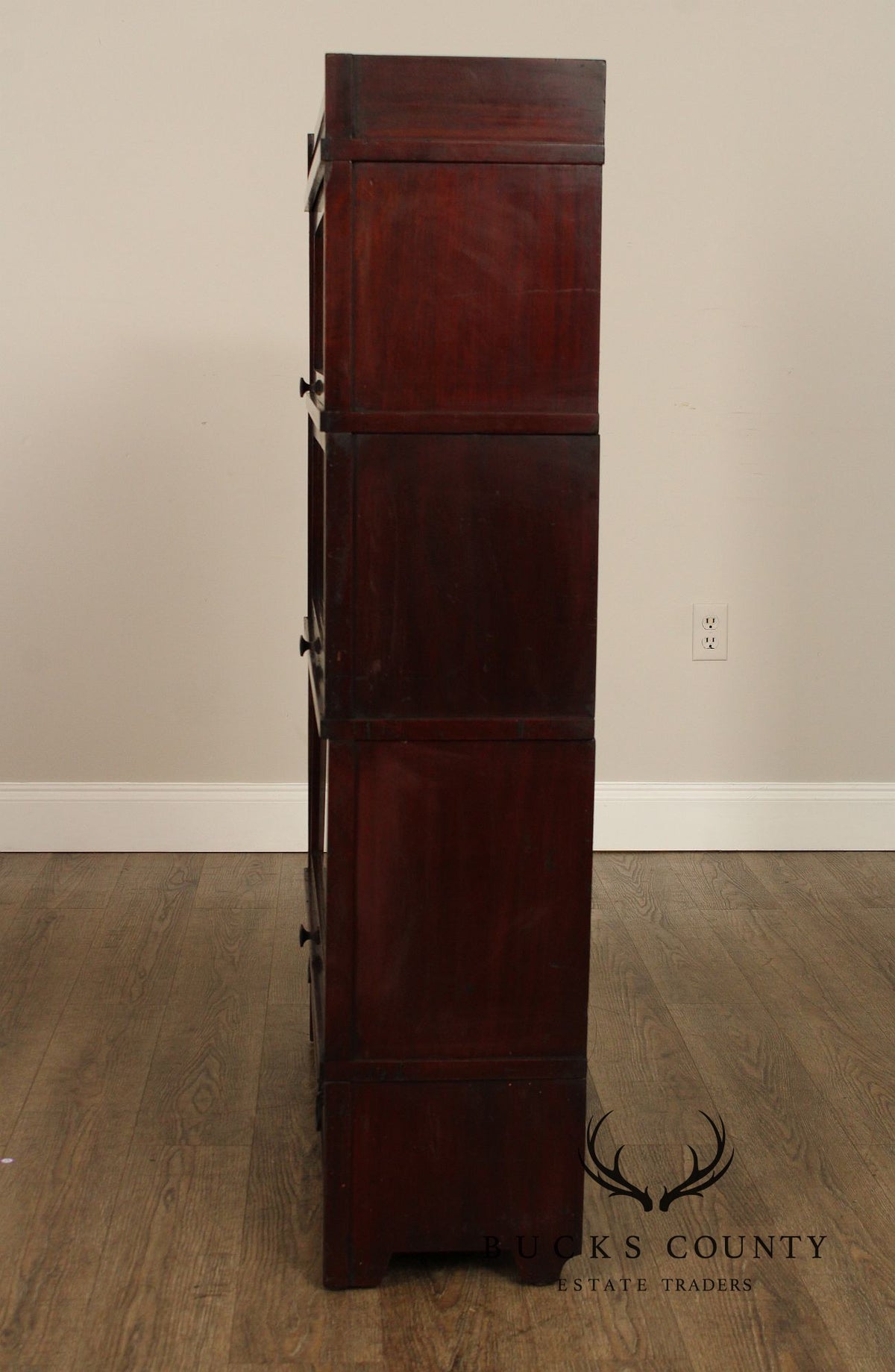 Vintage Mahogany Three-Stack Barrister Bookcase