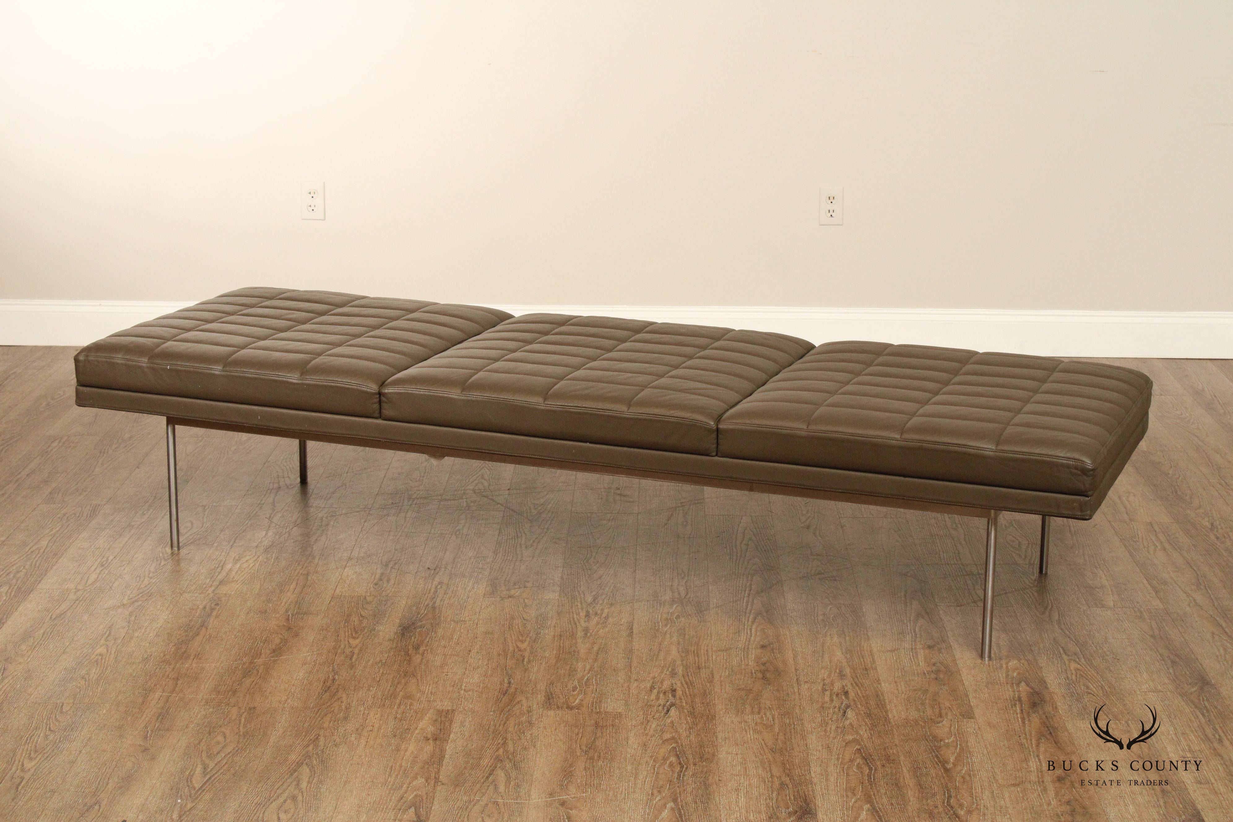 Geiger International Quilted Leather Museum Tuxedo Bench