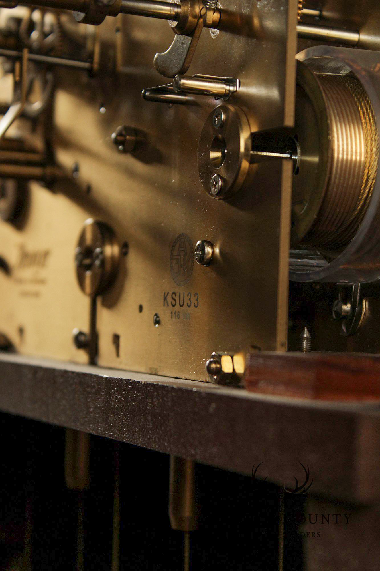 Sligh Mahogany Inlaid Grandfather Clock With Moon Phase Dial