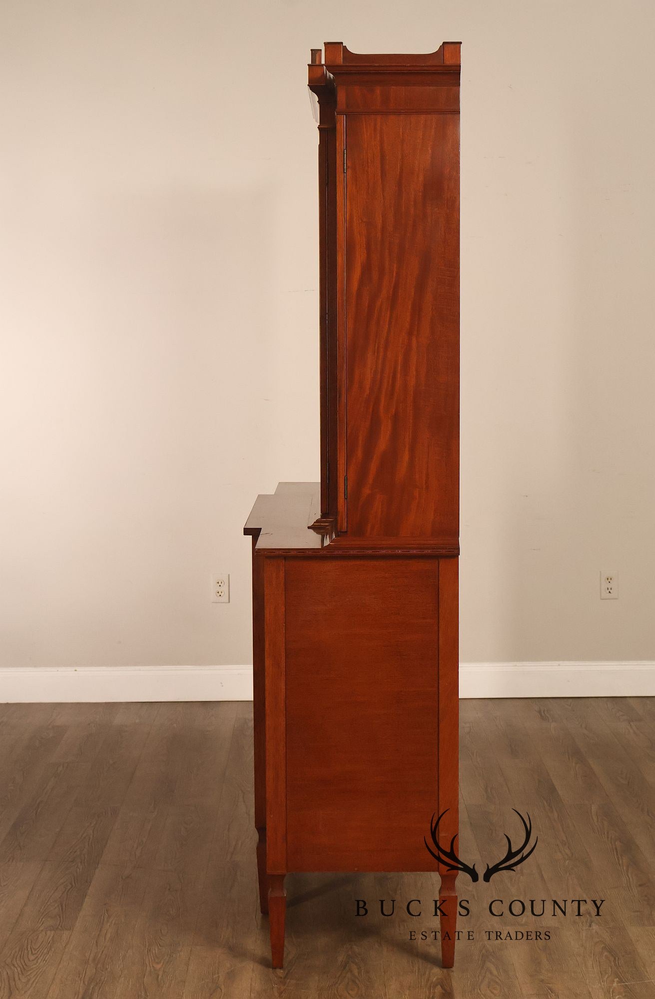 H. Sacks & Sons Marlboro Manor Federal Style Vintage Mahogany Breakfront Bookcase