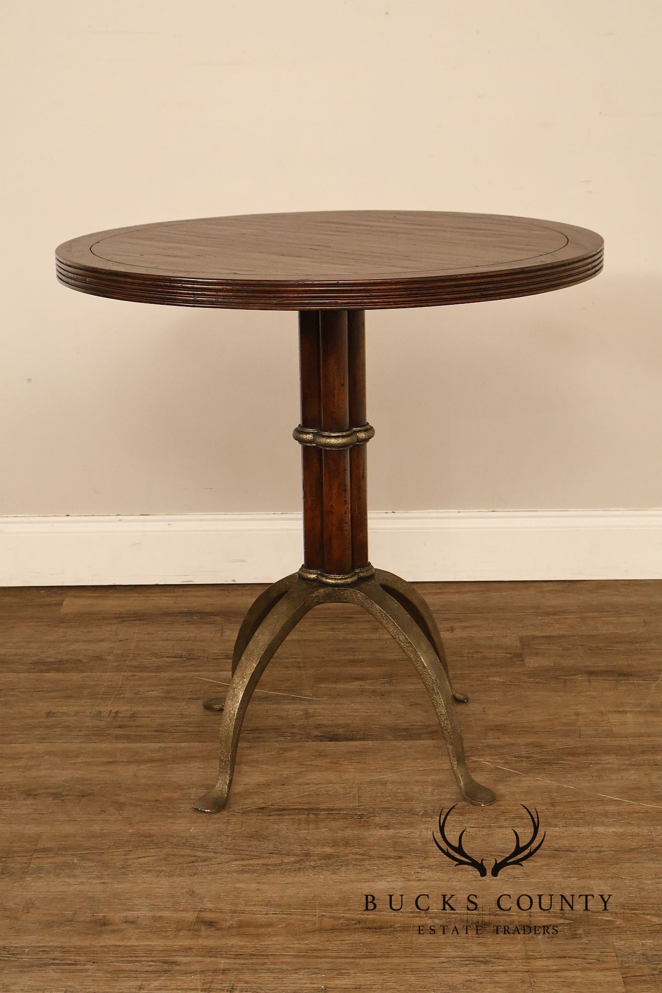 Theodore Alexander Pair Of Round L'Usine Bistro Accent Tables