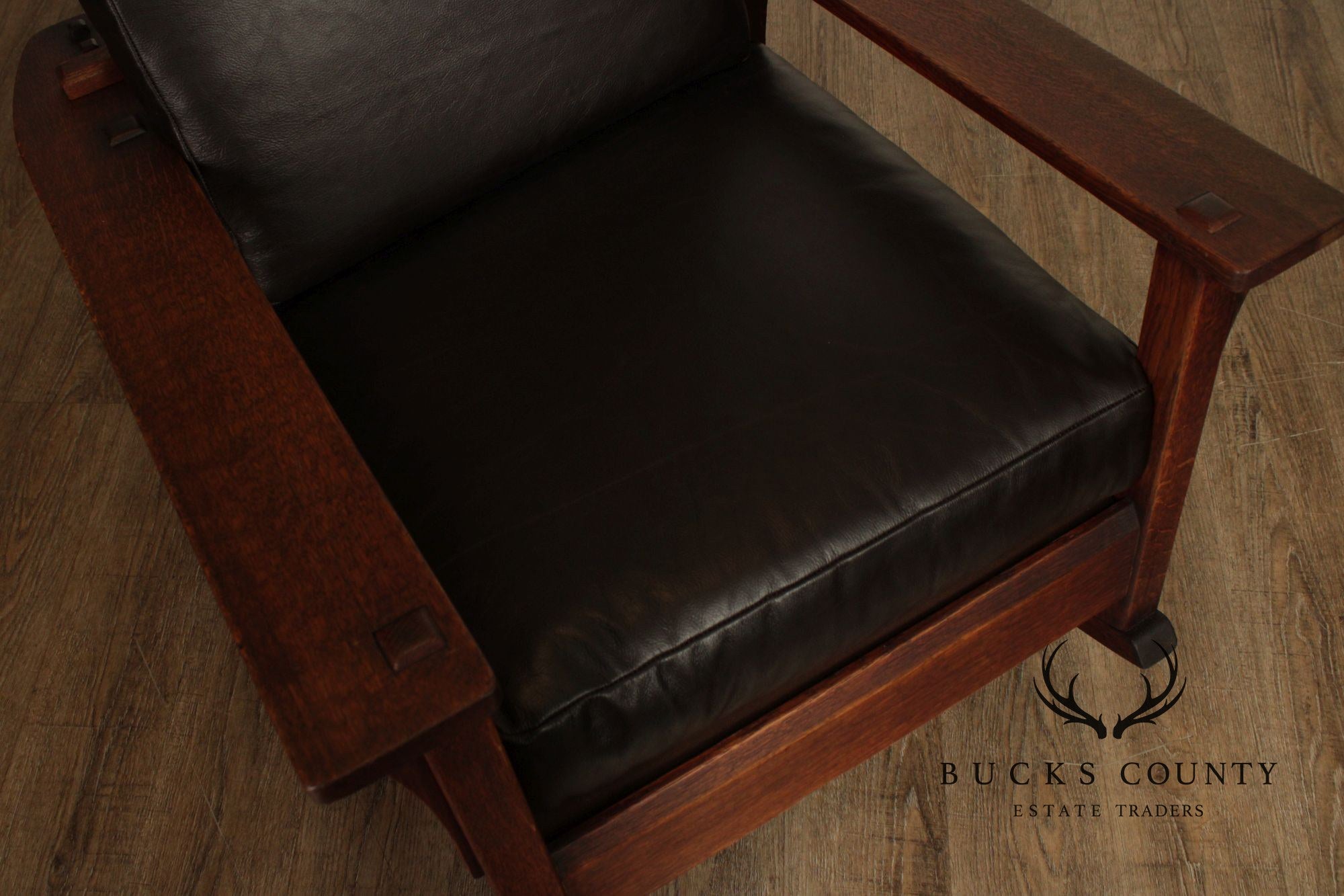 Antique L. & J.G. Stickley Mission Oak Morris Rocker