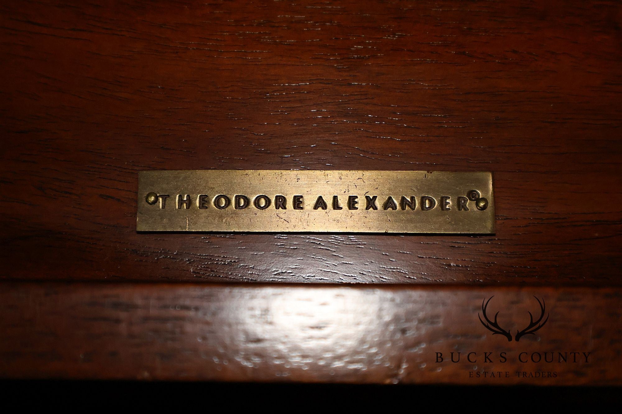 Theodore Alexander Mahogany Burl Wood Game Table