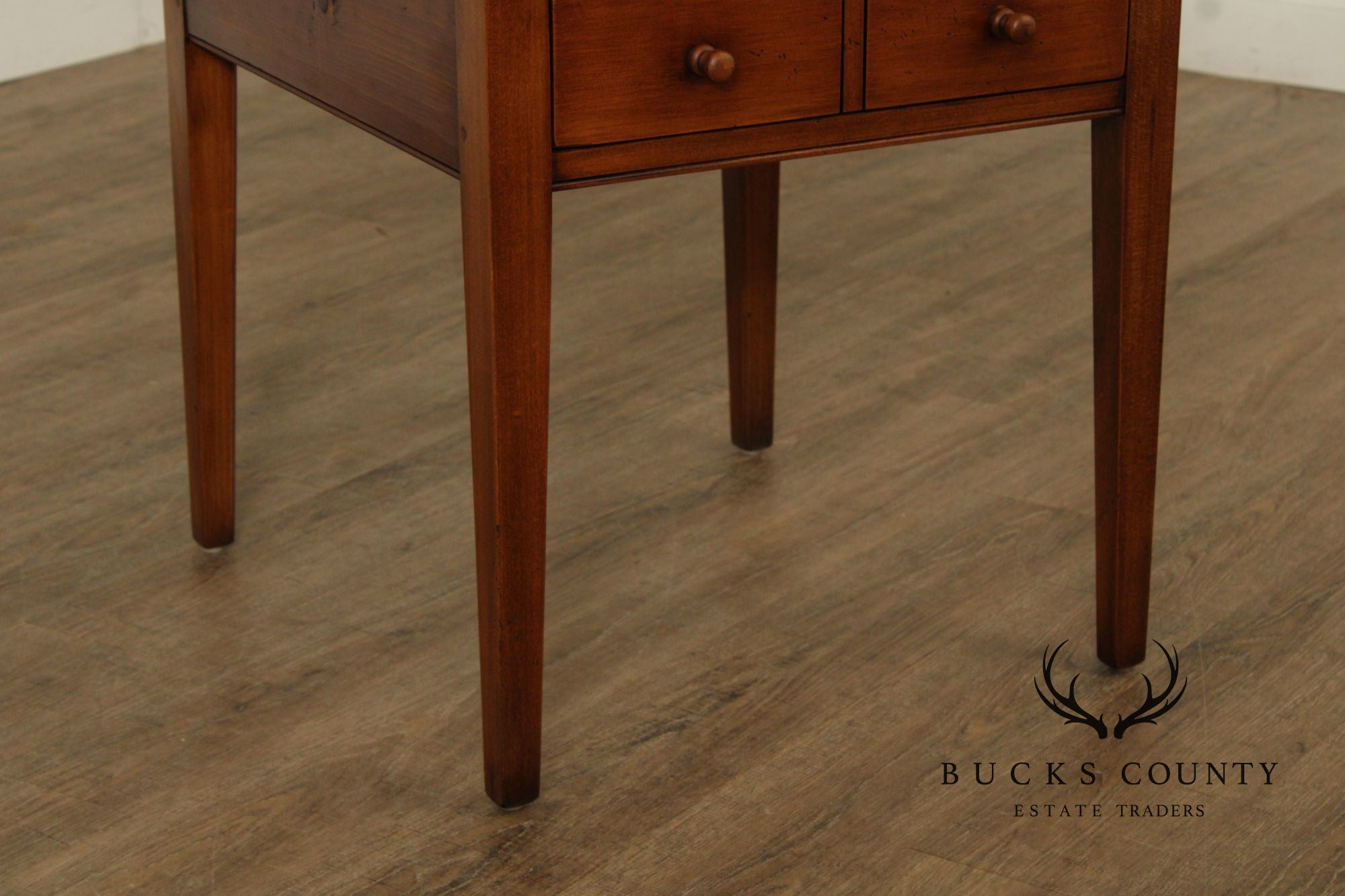 William Draper Custom Pair Of Pine Two Drawer Side Tables