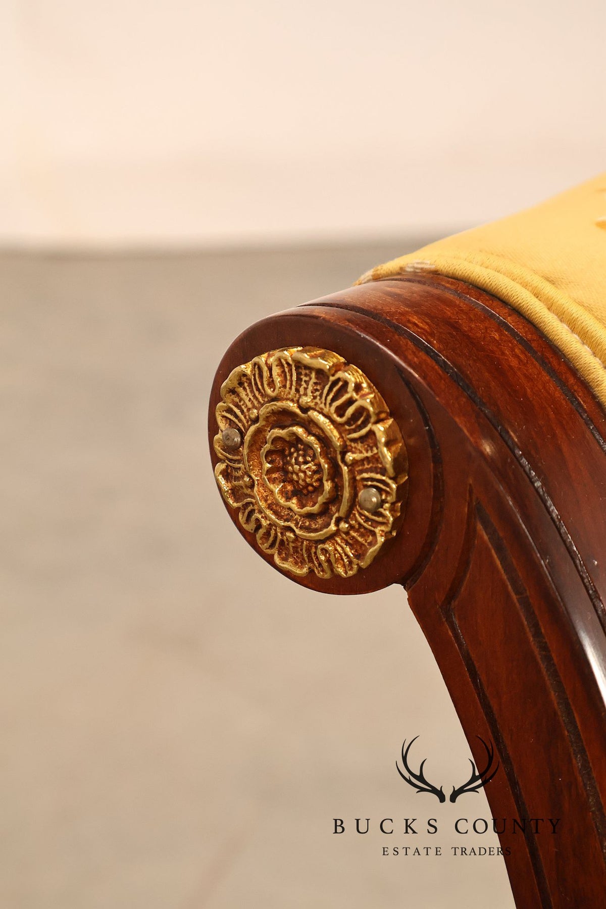 Neoclassical Empire Style Mahogany Open Armchair