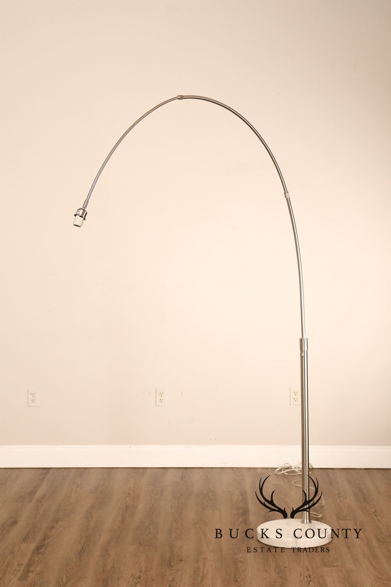 Nova Contemporary Brushed Nickel Arch Floor Lamp With Marble Base