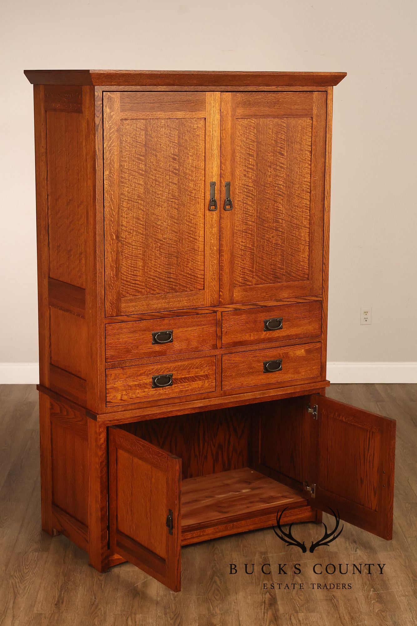 Michaels For Restoration Hardware Arts & Crafts Mission Oak Entertainment Armoire
