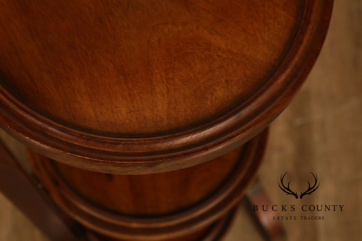 Mahogany Three Tier Collapsible Dumbwaiter Stand