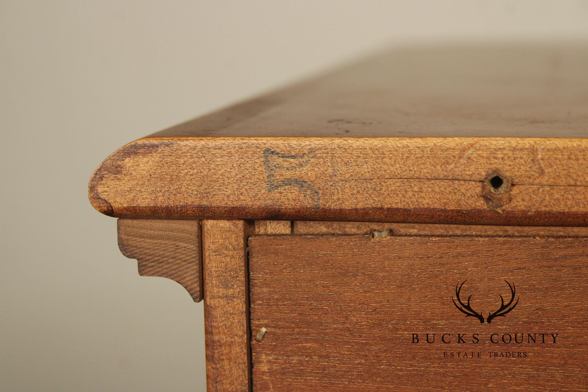 Solid Maple Colonial Revival Style Vintage Sideboard Buffet