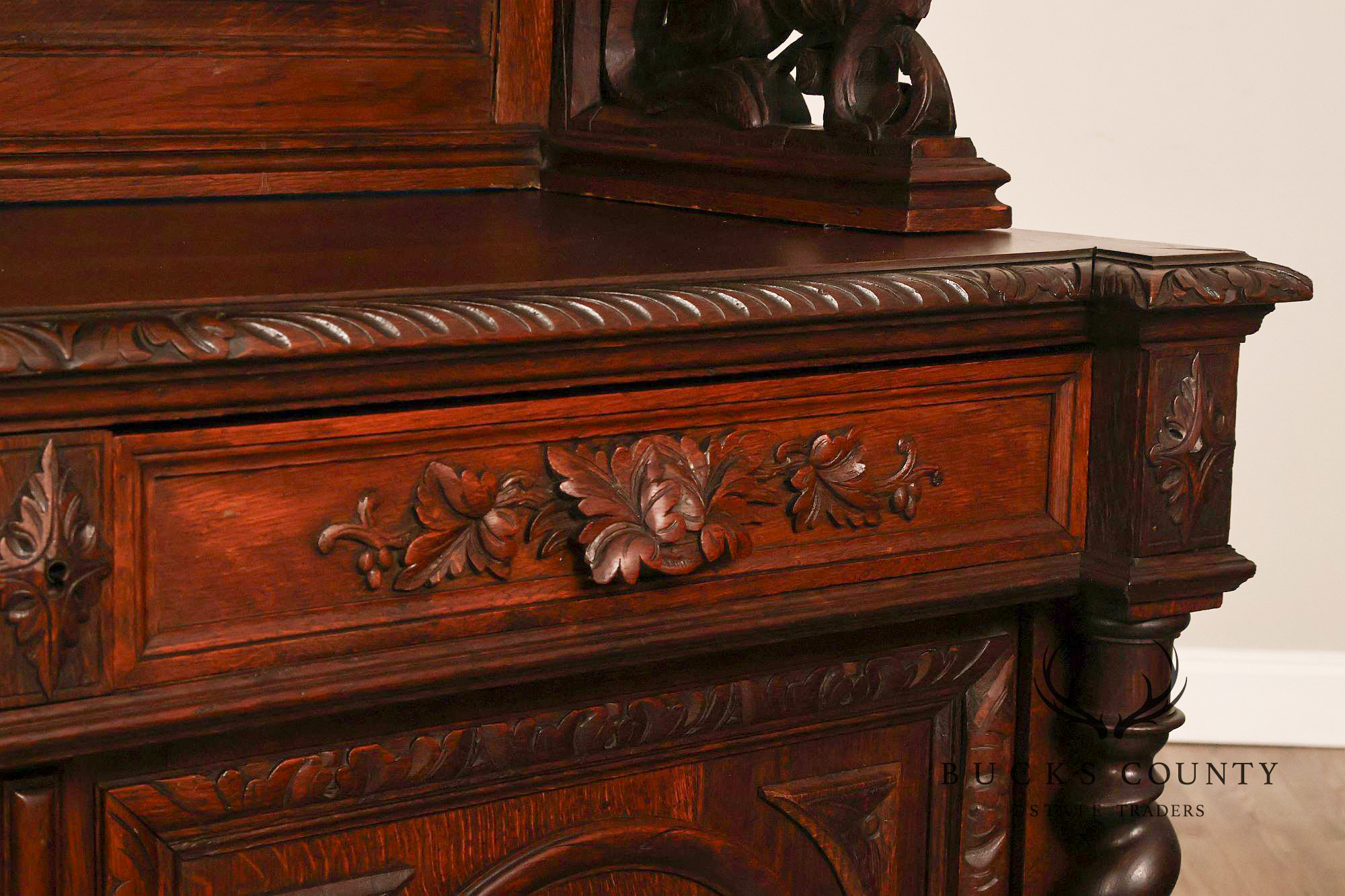 French Renaissance Revival Carved Oak Buffet
