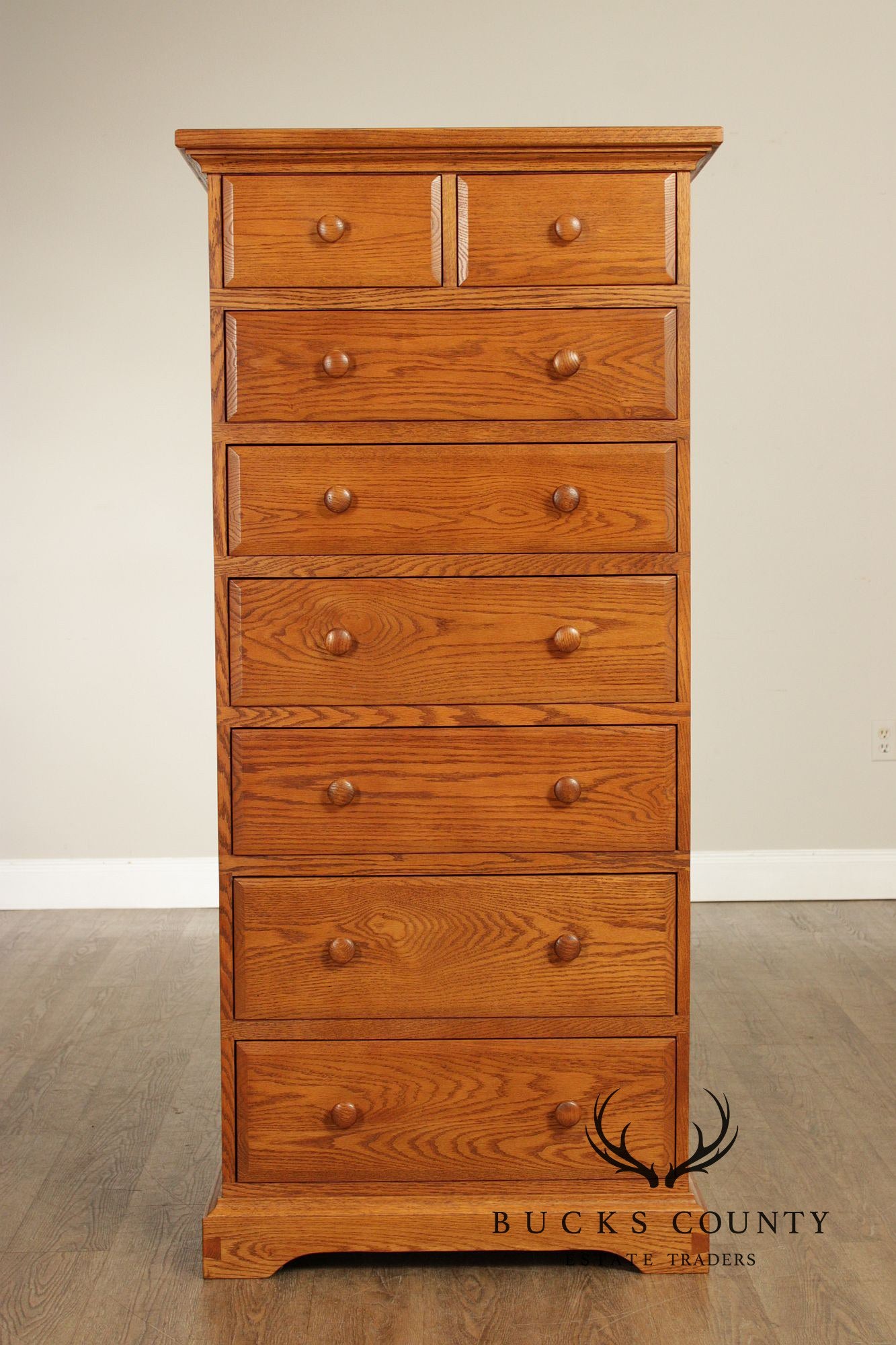 Hunt Country Furniture Oak Eight Drawer High Chest