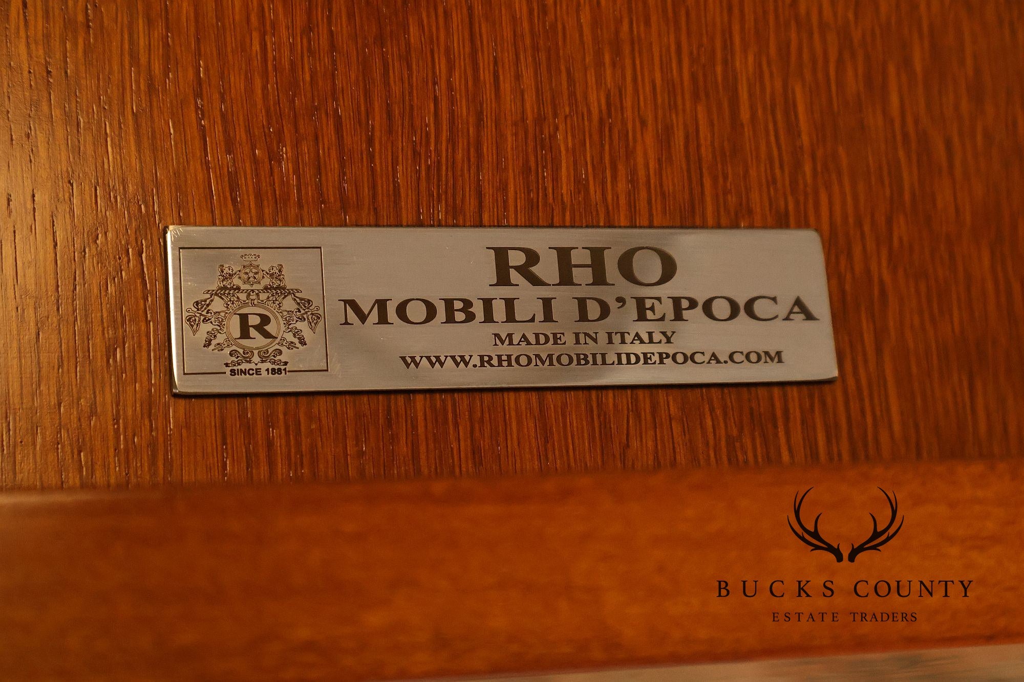 Rho Mobili D'Epoca Neoclassical Burl Wood Marquetry Inlaid Sideboard