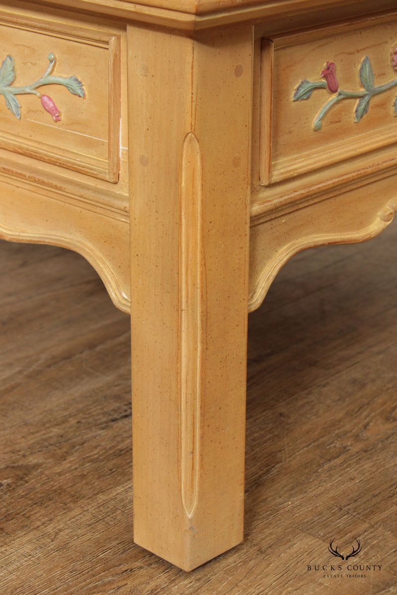 The Guild Hall French Country Style Carved and Painted Coffee Table