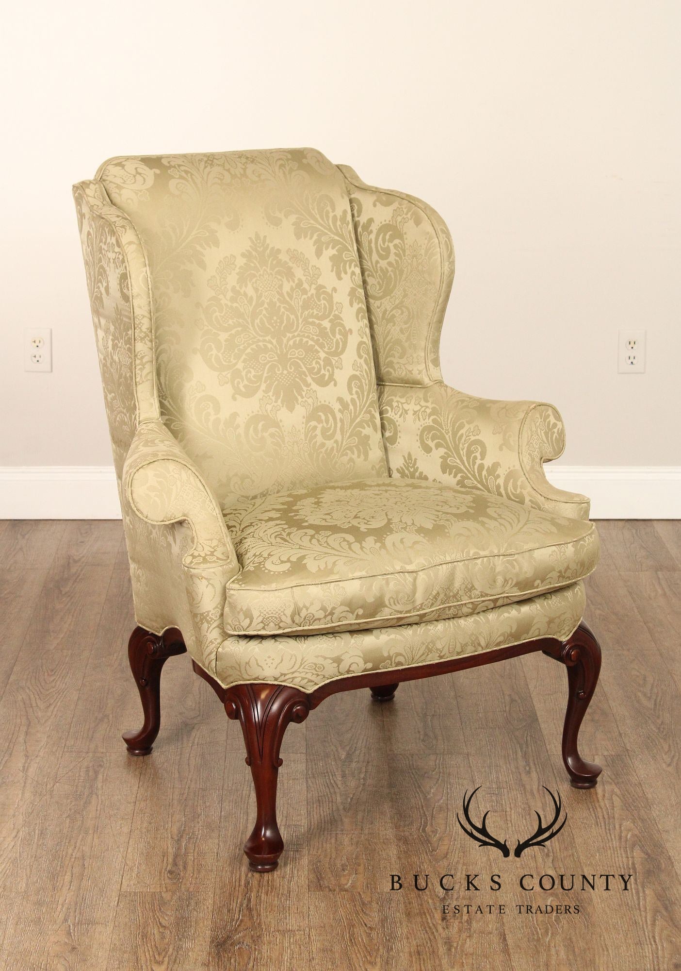 Southwood Queen Anne Style Mahogany Wing Chair