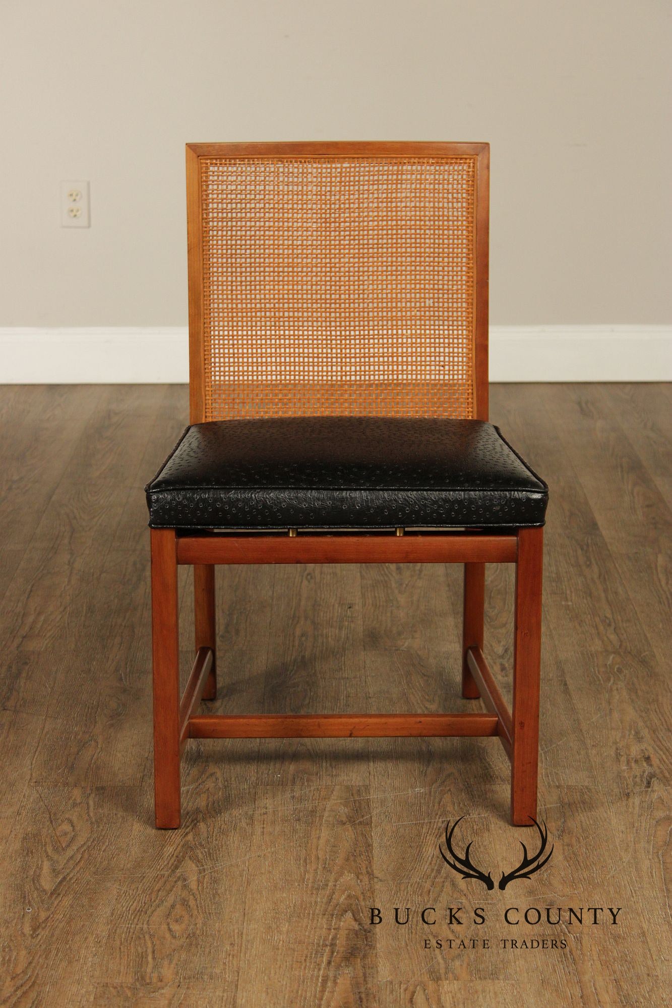 Michael Taylor For Baker Mid Century Modern Set of Six Cane Back Dining Chairs