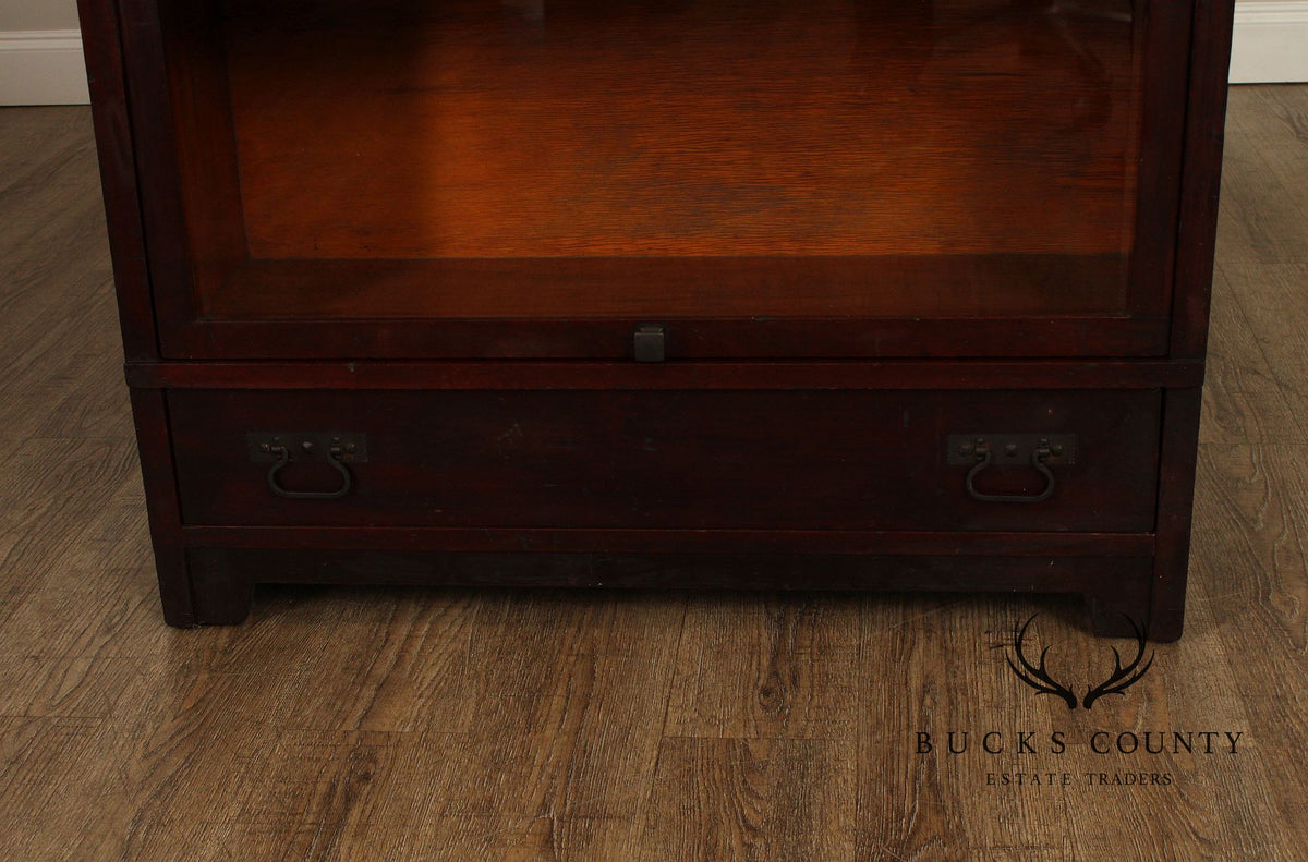 Vintage Mahogany Three-Stack Barrister Bookcase