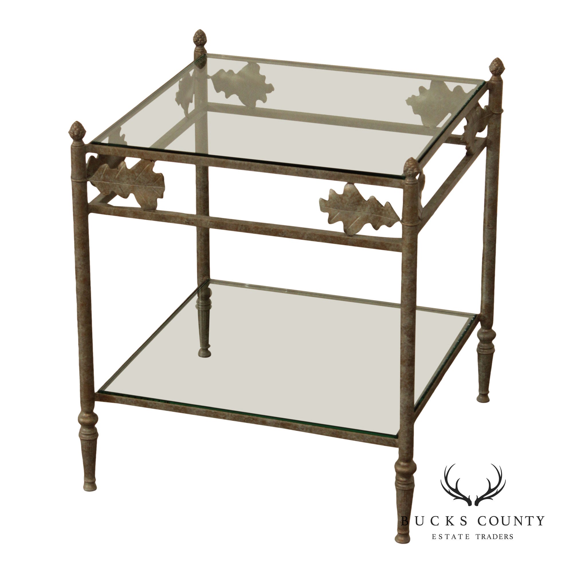 Vintage Iron Two-Tier Glass Stand