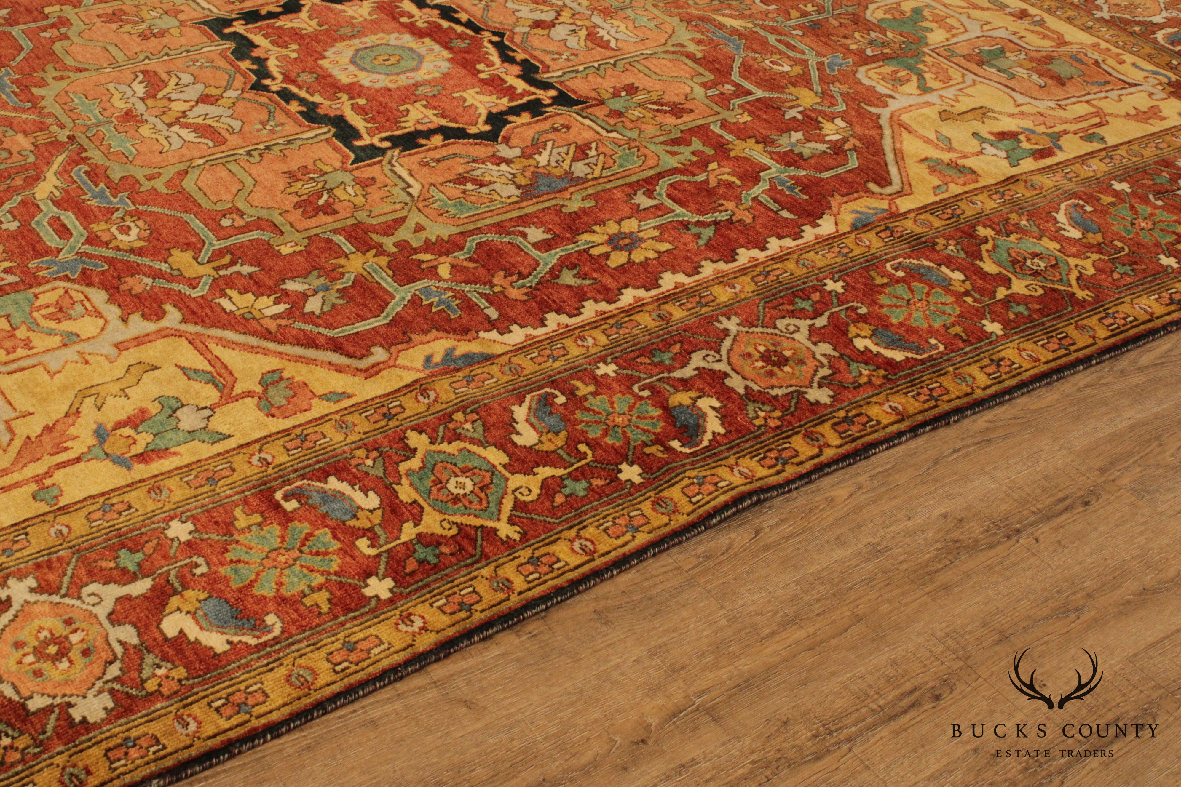 Persian Heriz 11'10" x 8'10" Hand Knotted Wool Rug