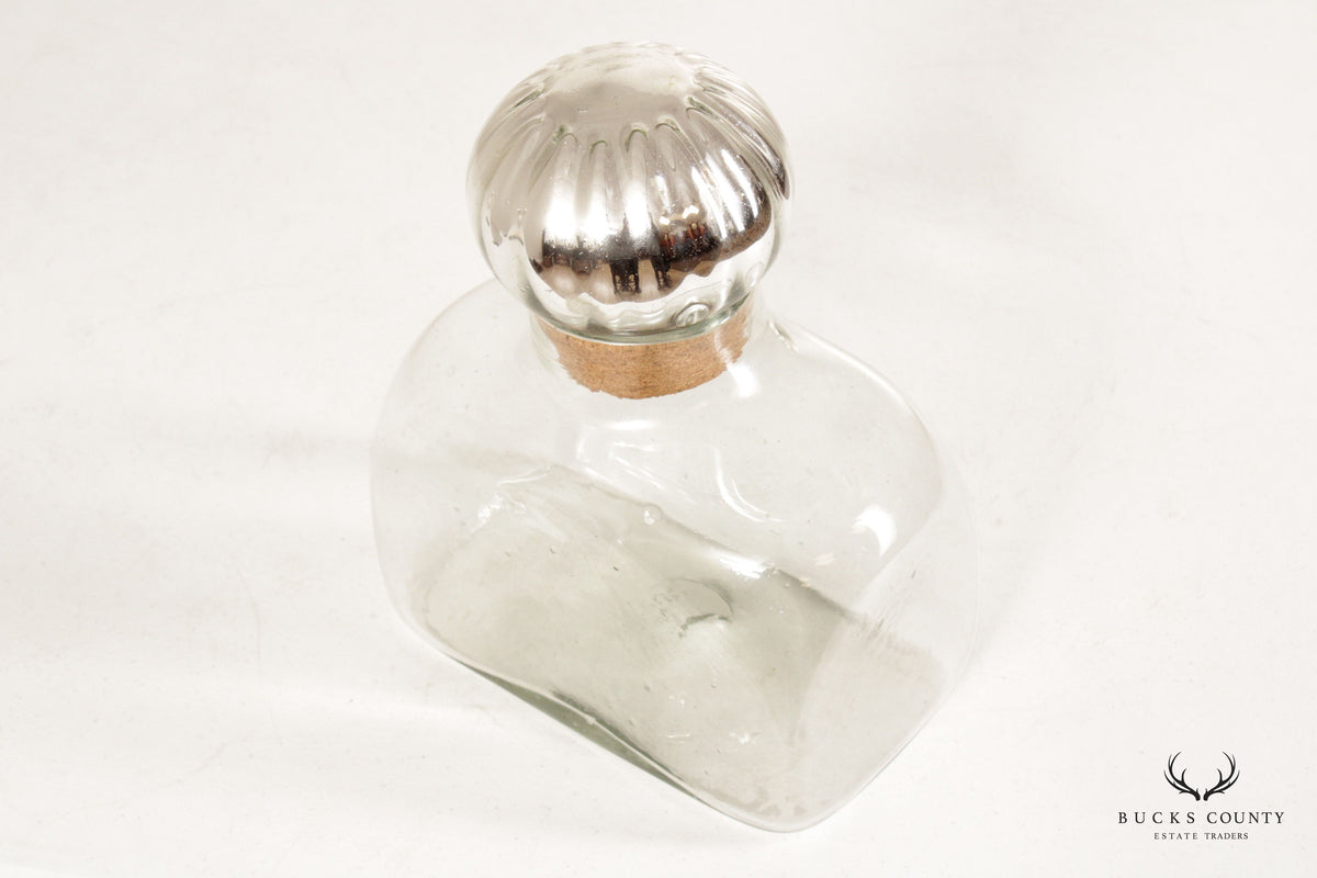 Mexican Vintage Blown Glass Stoppered Bottle or Decanter