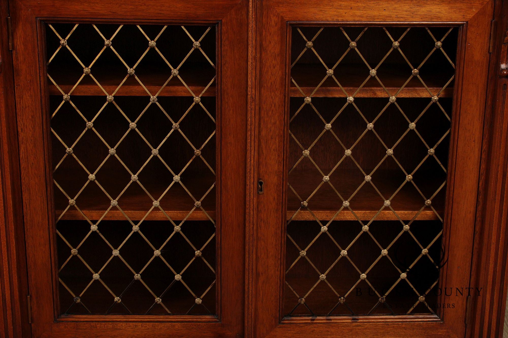 Banks, Coldstone Co. English Regency Style Mahogany Bookcase or Bar Cabinet