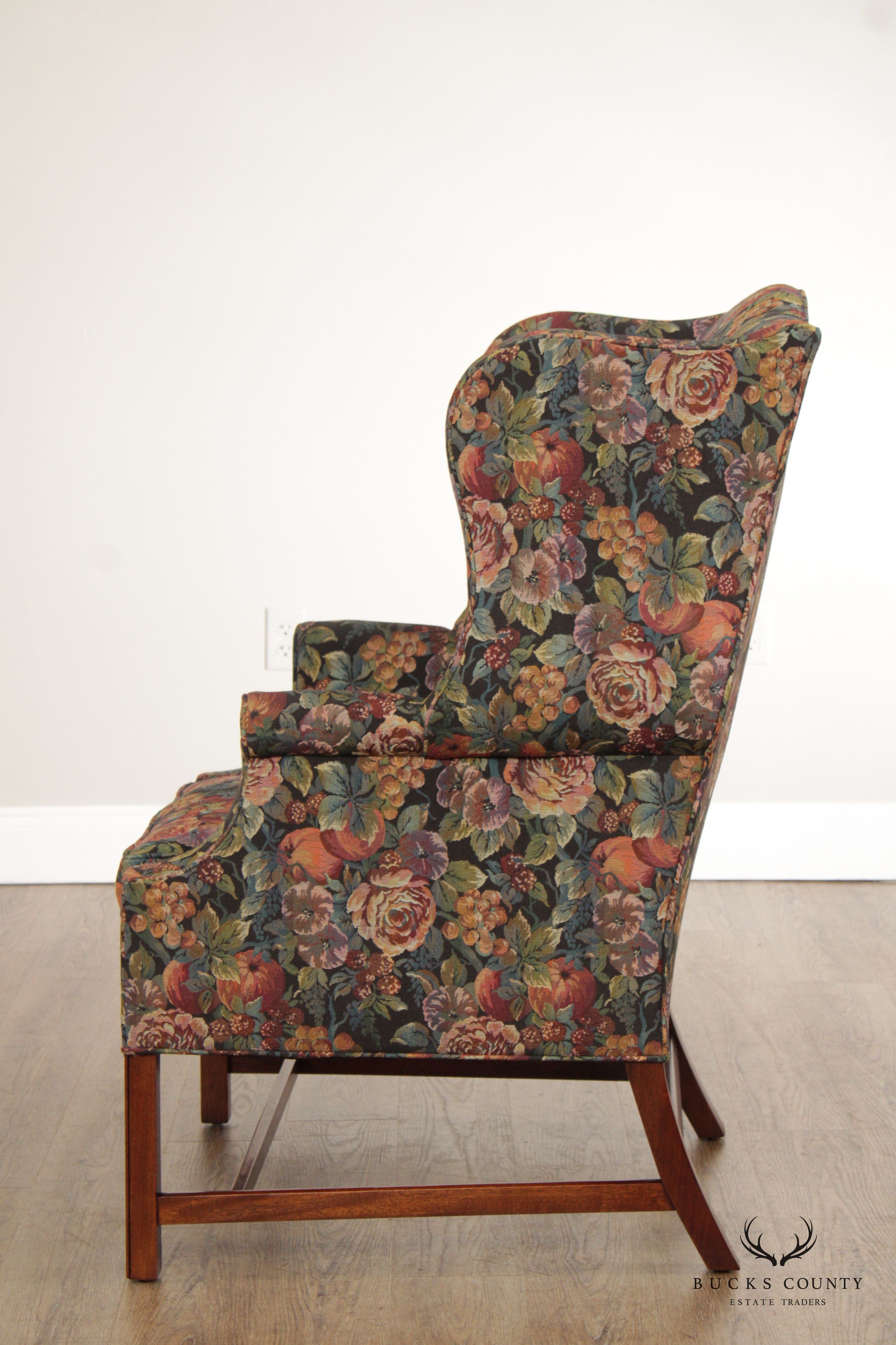 Southwood Chippendale Style Mahogany Wing Chair