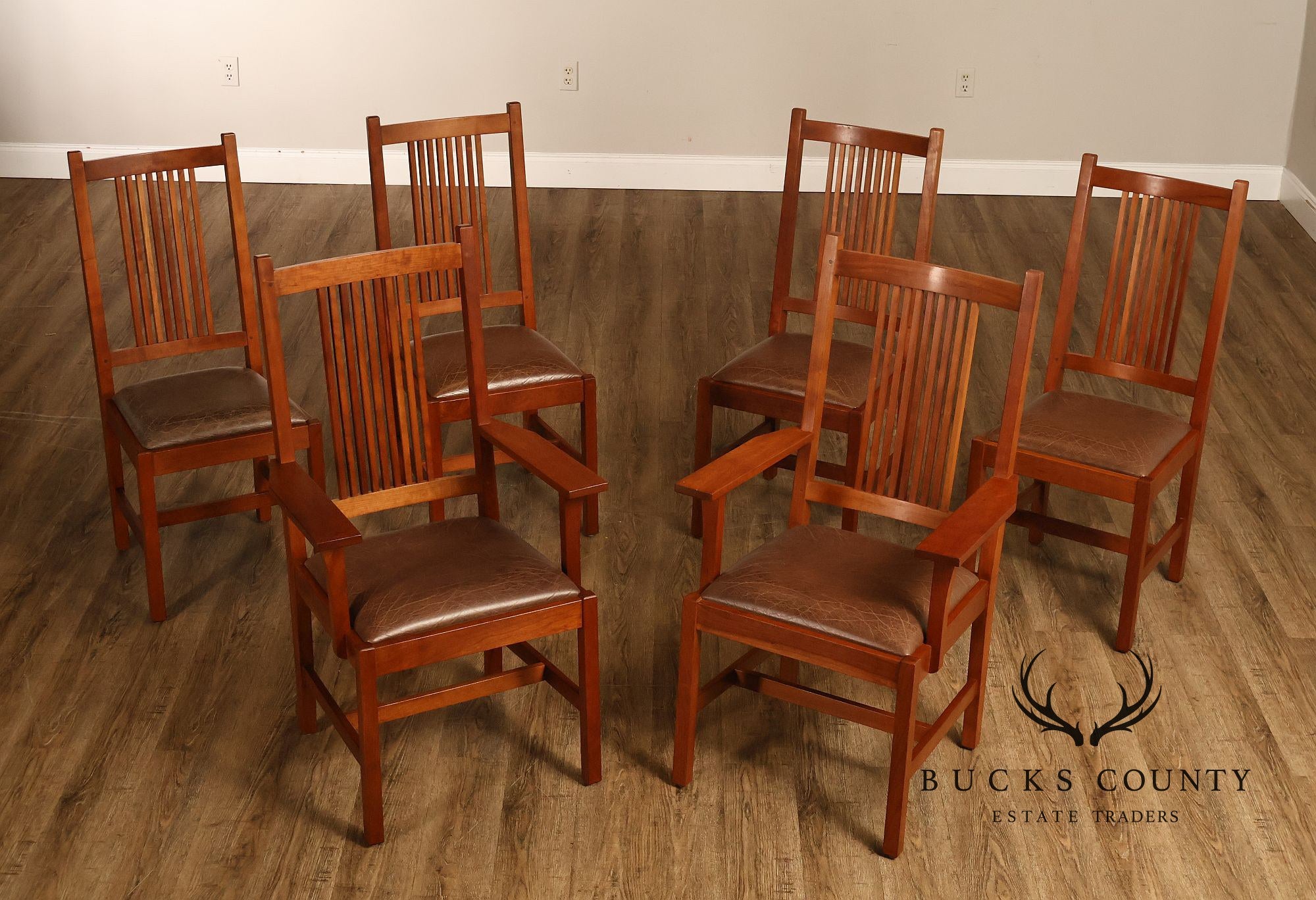 Stickley Mission Collection Set Of 6 Cherry Dining Chairs