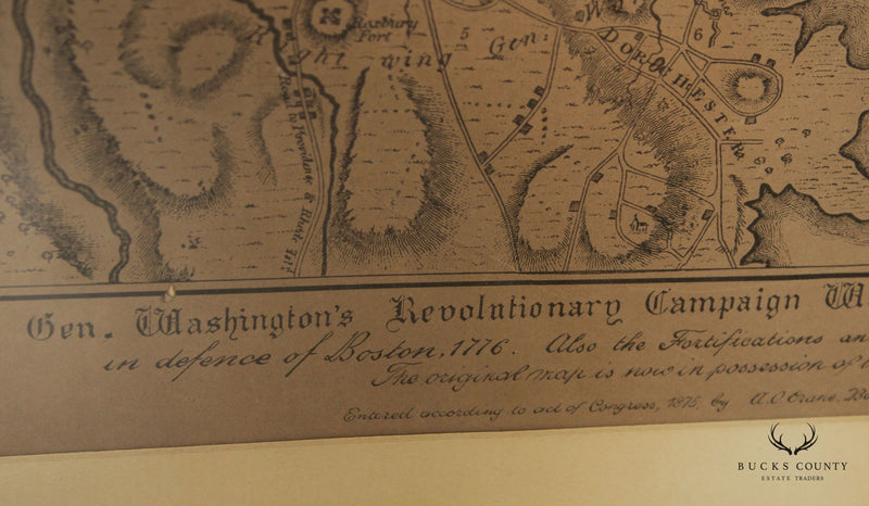General Washington's Revolutionary Campaign War Map Framed