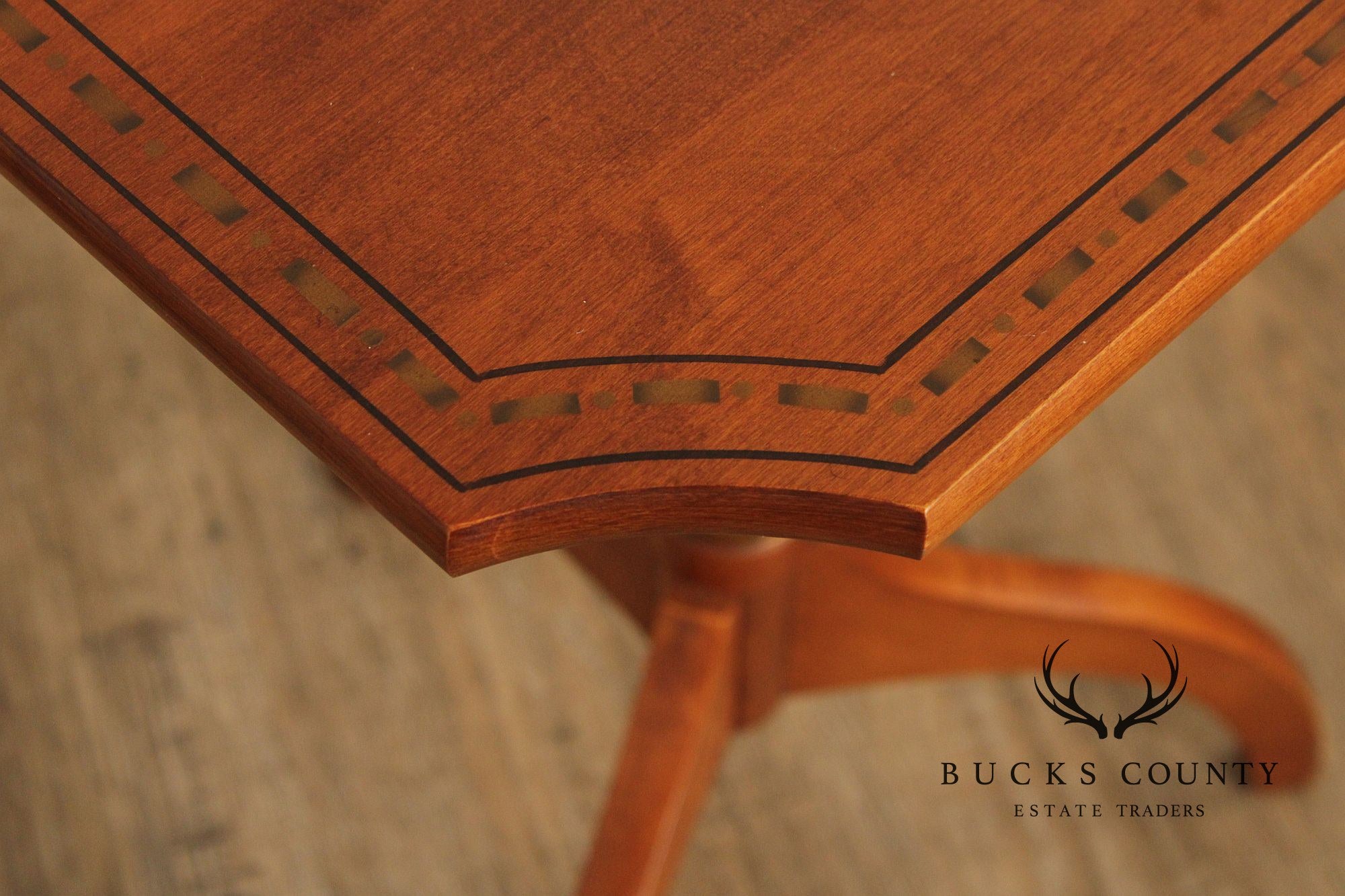 L. Hitchcock Stenciled Maple Small SideTable