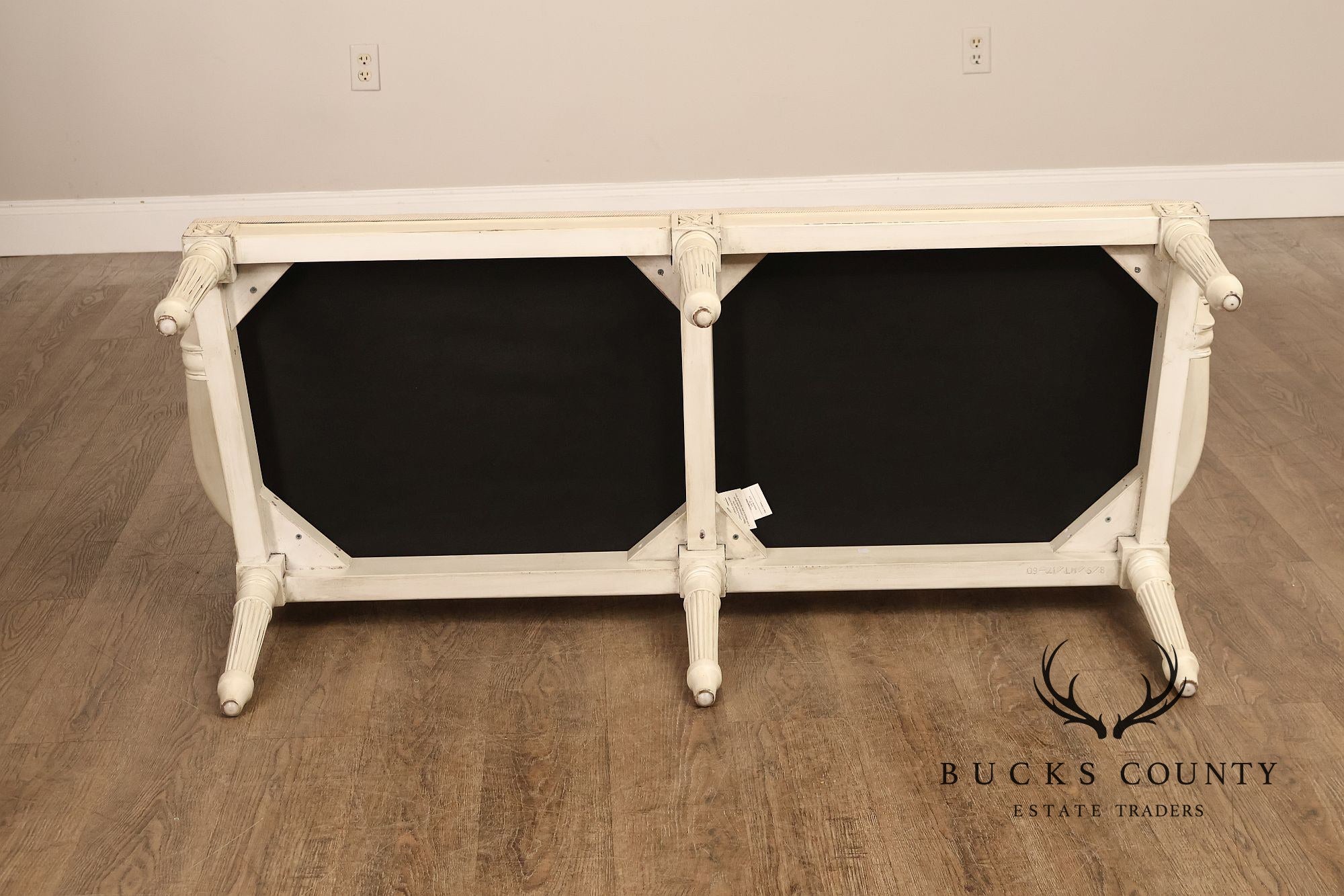 Alden Parkes Country French Louis XVI Style Caned Back Painted Settee