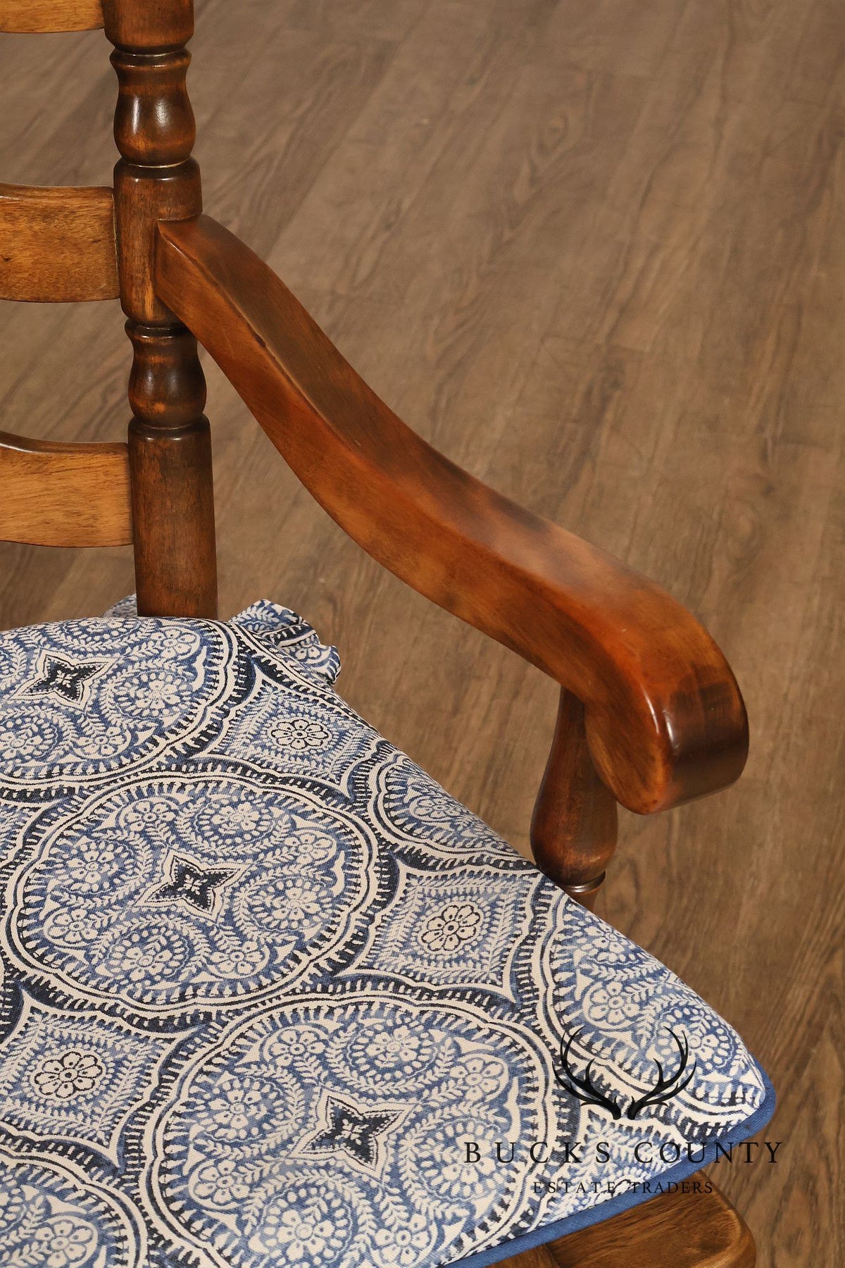 Hickory Chair Co. Set Of Six Country Ladder Back Rush Seat Dining Chairs