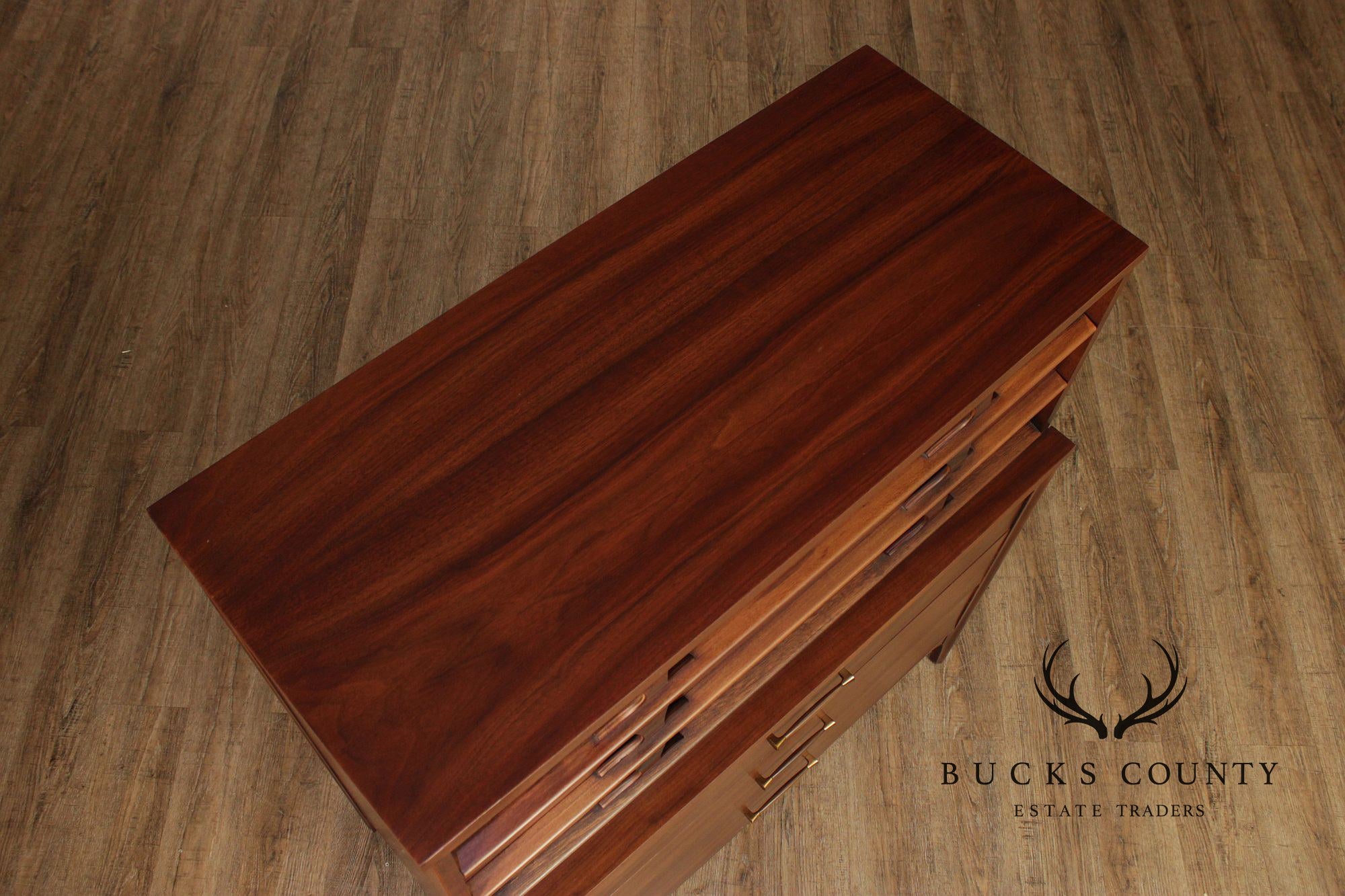 Kent Coffey 'Perspecta' Walnut And Rosewood Tall Chest