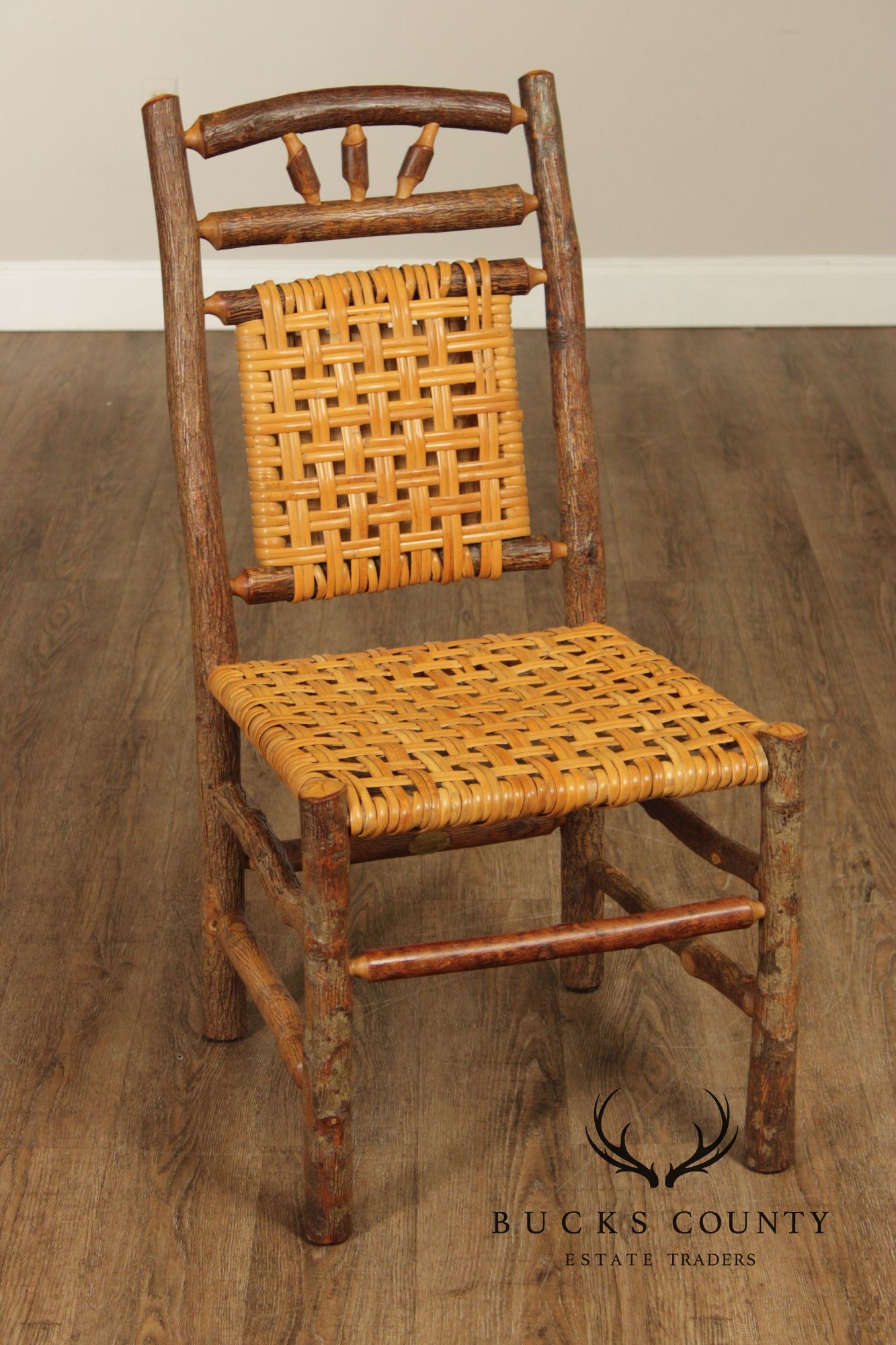 Old Hickory Set of Four 'Wagon Wheel' Dining Chairs