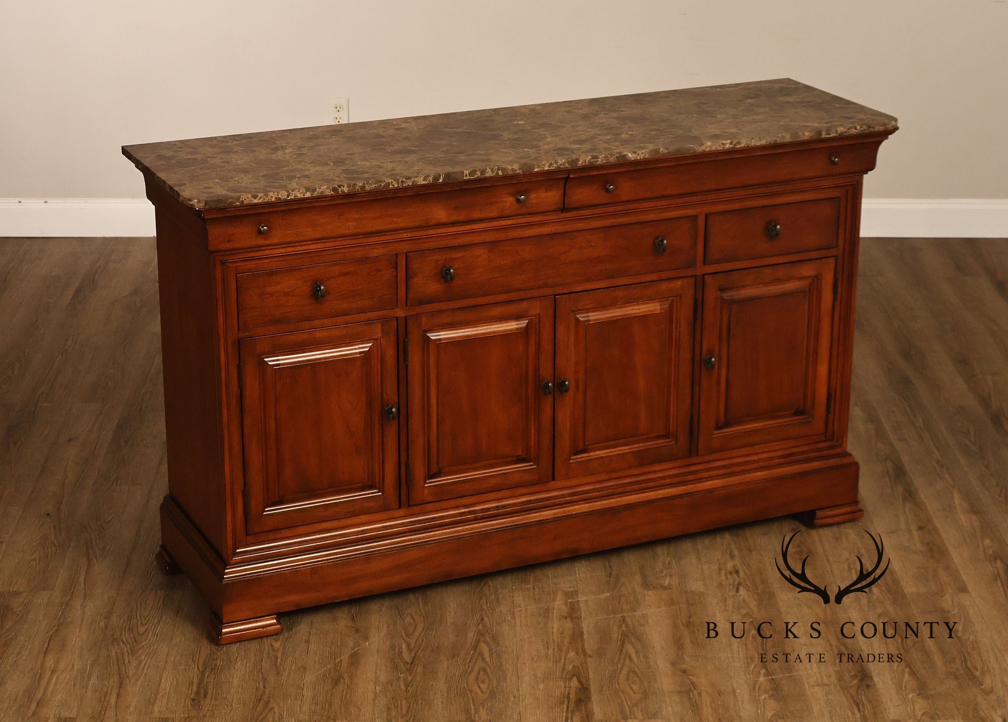 Thomasville King Street Collection Marble Top Four Door Credenza