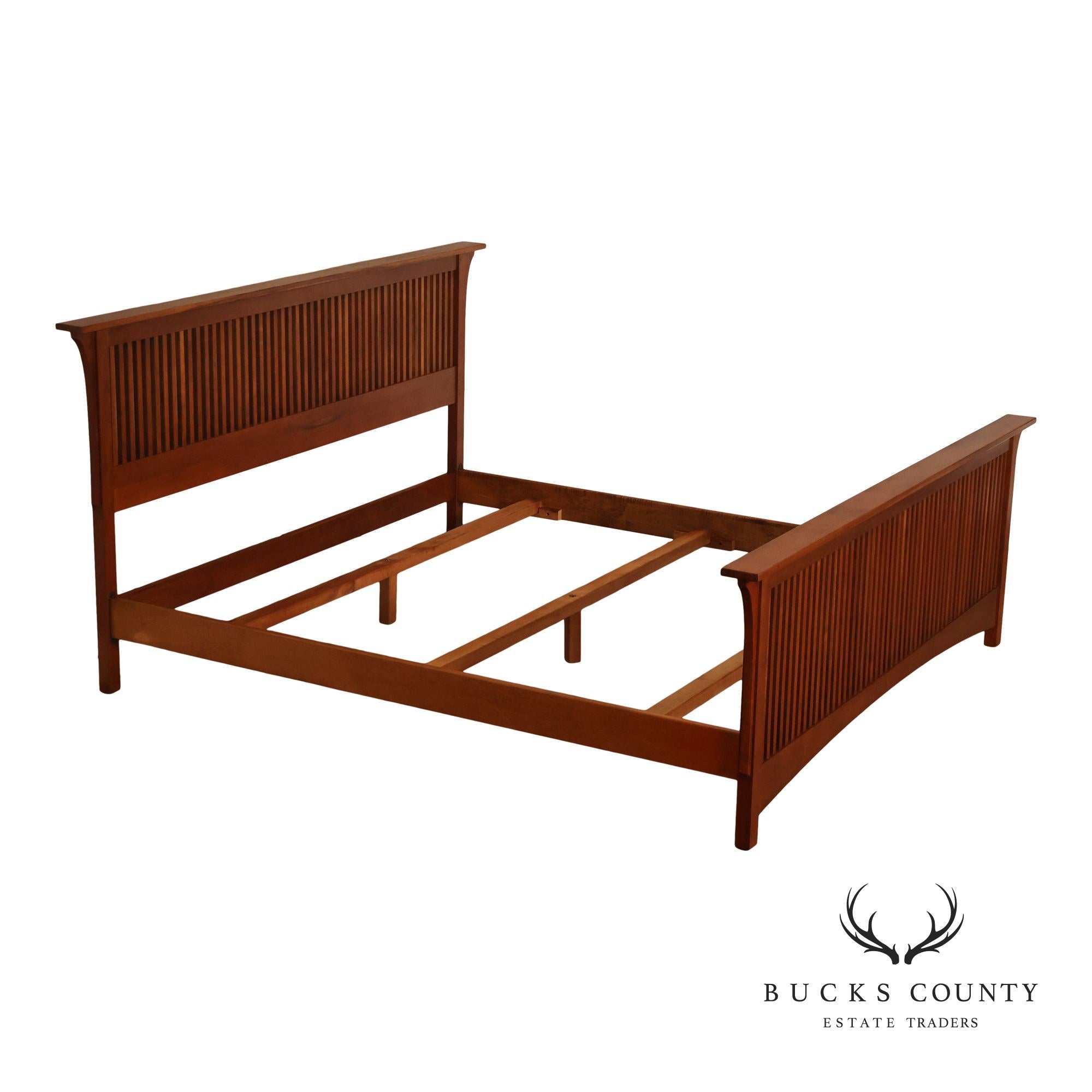 Stickley Mission Collection King Size Cherry Spindle Bed