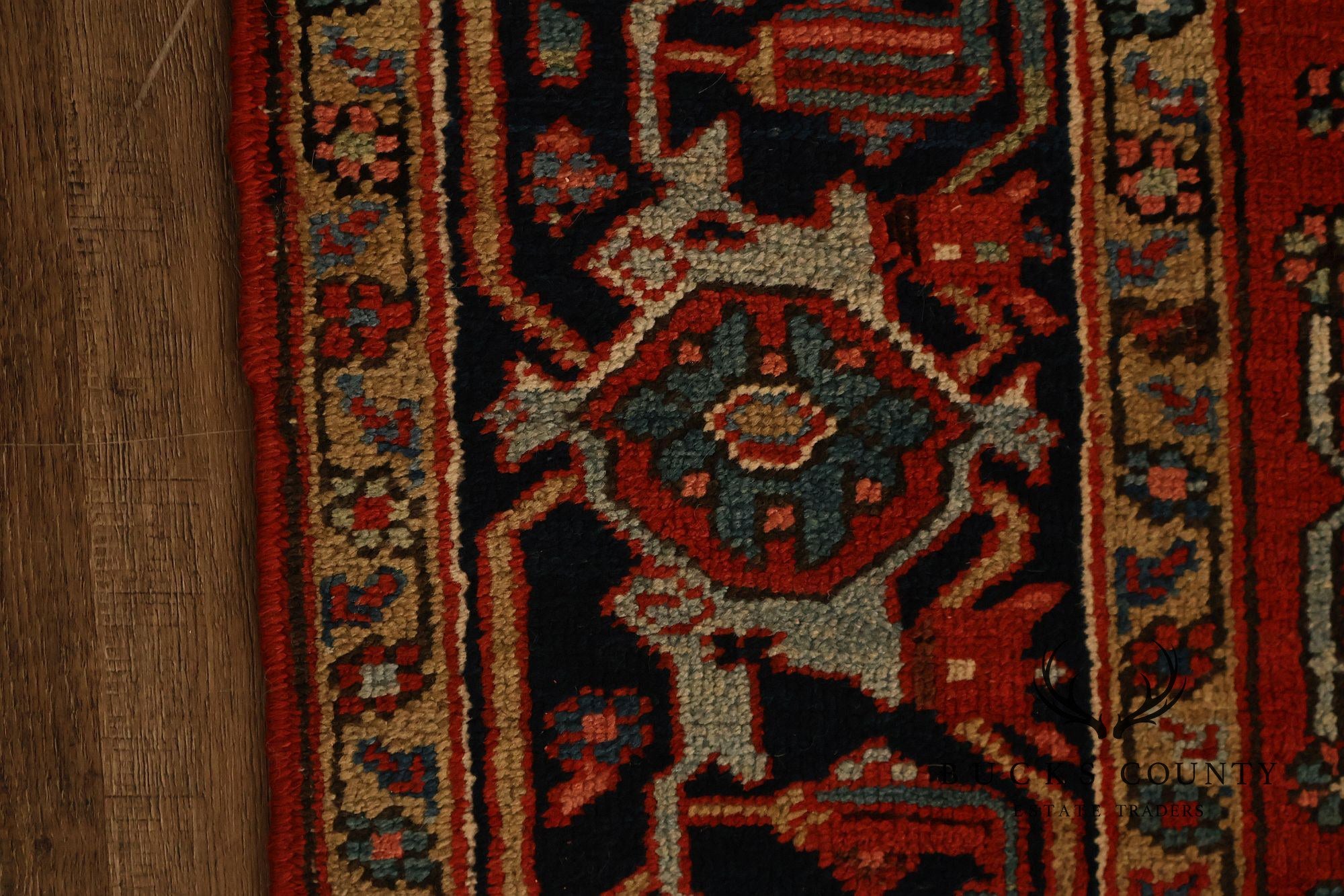 Vintage Heriz Hand Tied Persian Rug 90'" X 123"